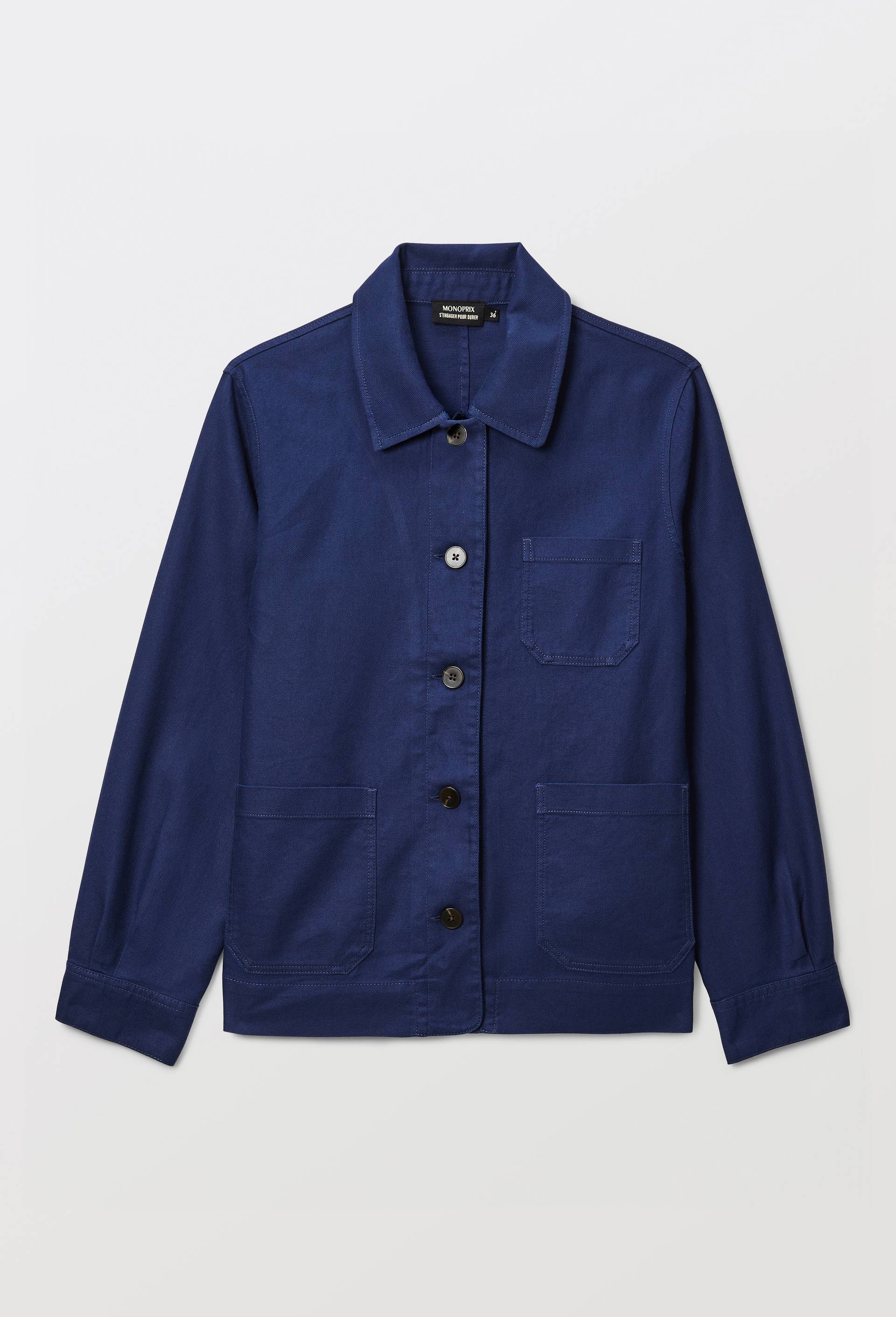 Veste courte contenant du lin, Bleu fonc&eacute;, large image number 2.0