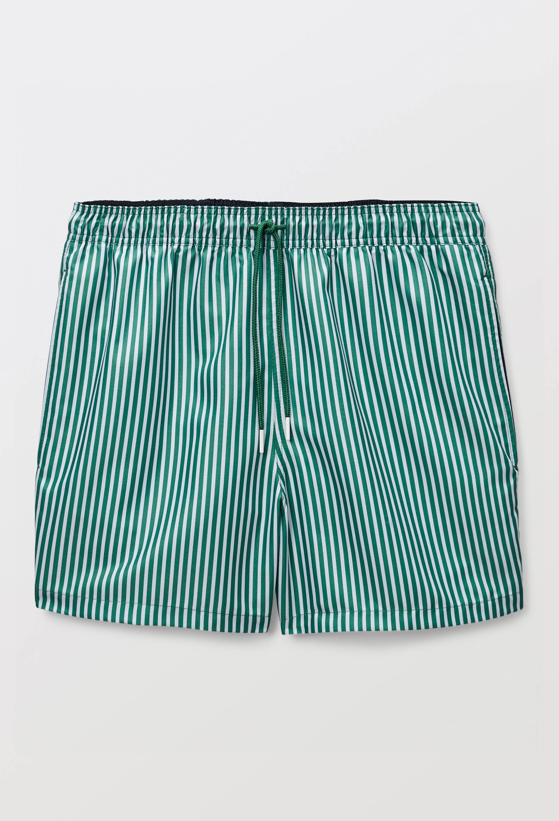 Short de bain &agrave; rayures en polyester recycl&eacute;, Vert, large image number 2