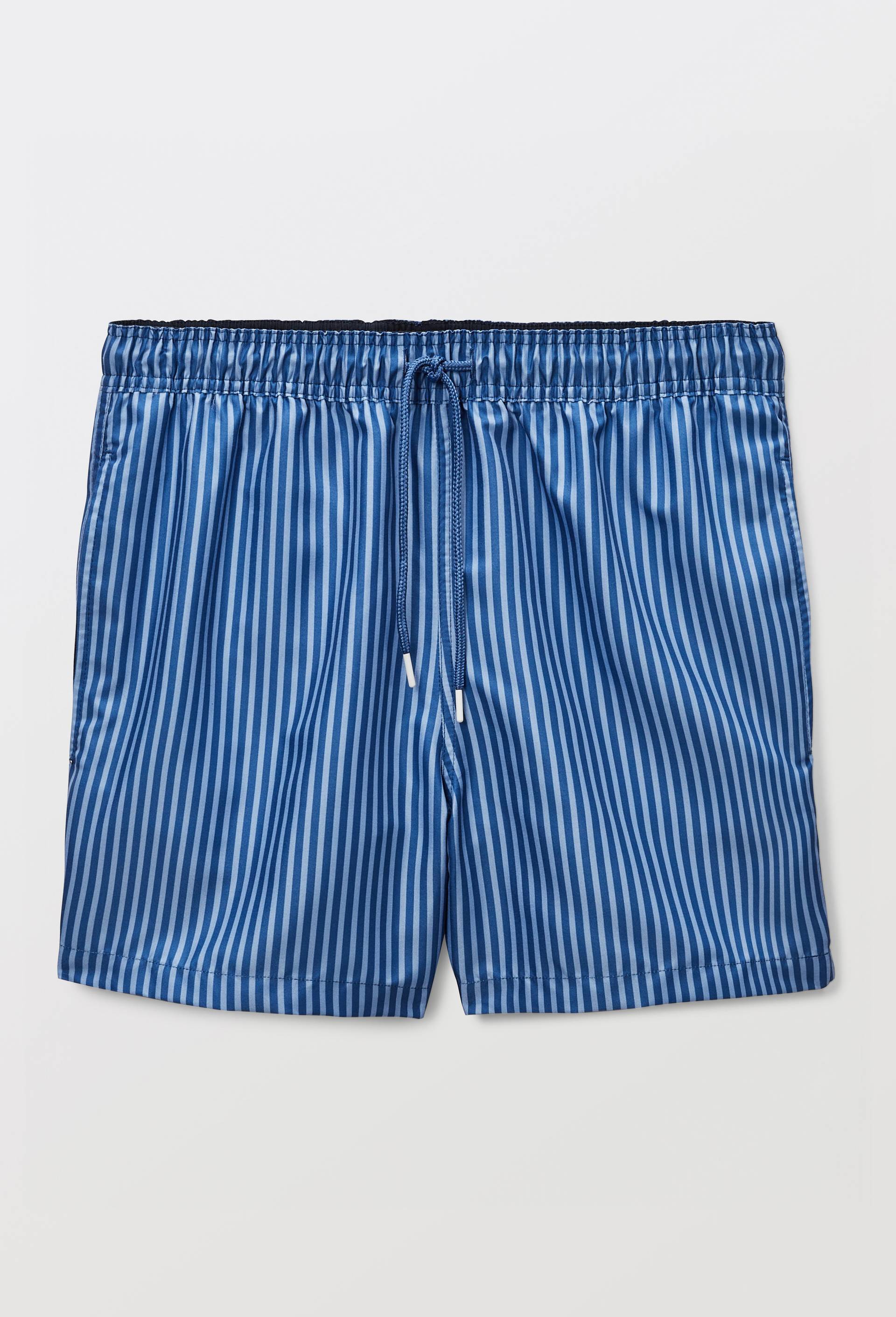 Short de bain &agrave; rayures en polyester recycl&eacute;, Bleu, large image number 2.0