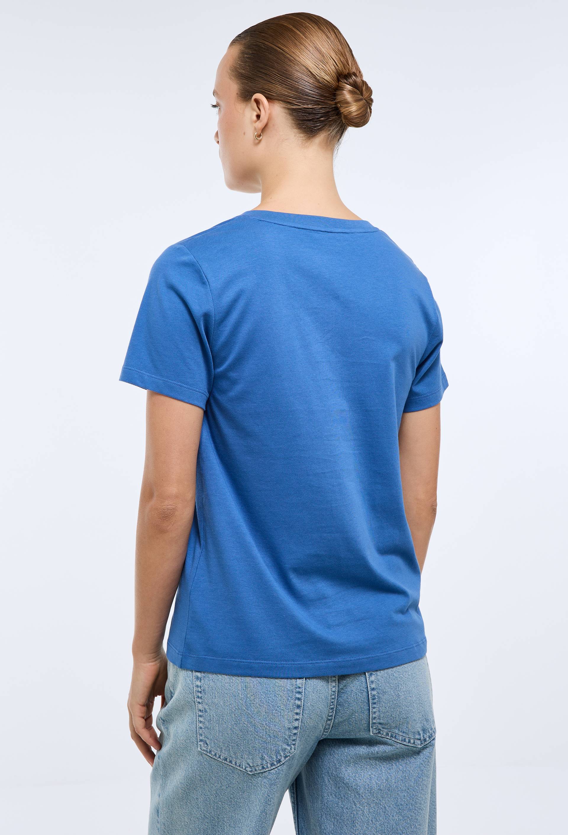 T-shirt manches courtes uni en coton BIO GOTS, Bleu, large image number 1