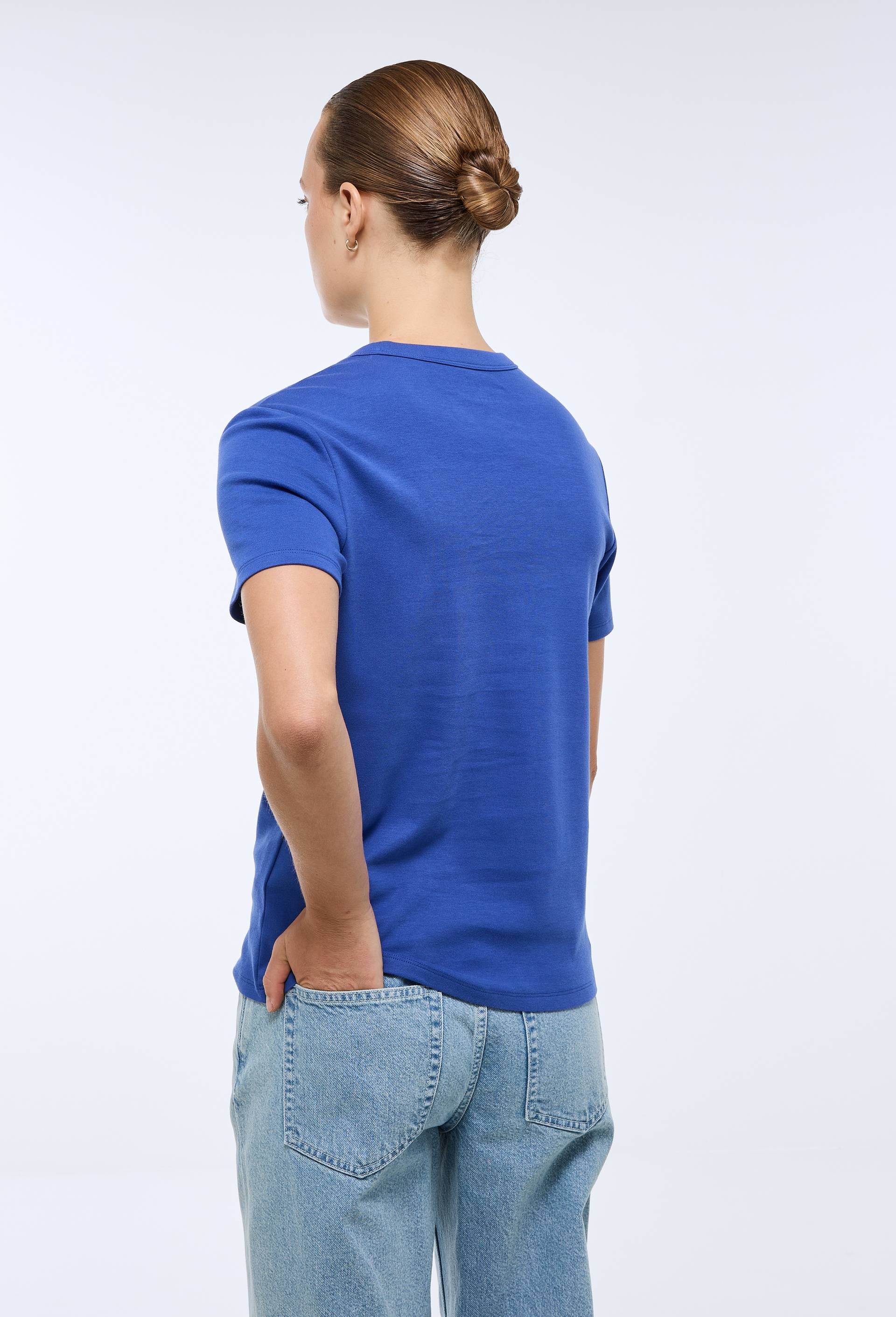 T-shirt manches courtes &eacute;pais en coton BIO GOTS, Bleu, large image number 1