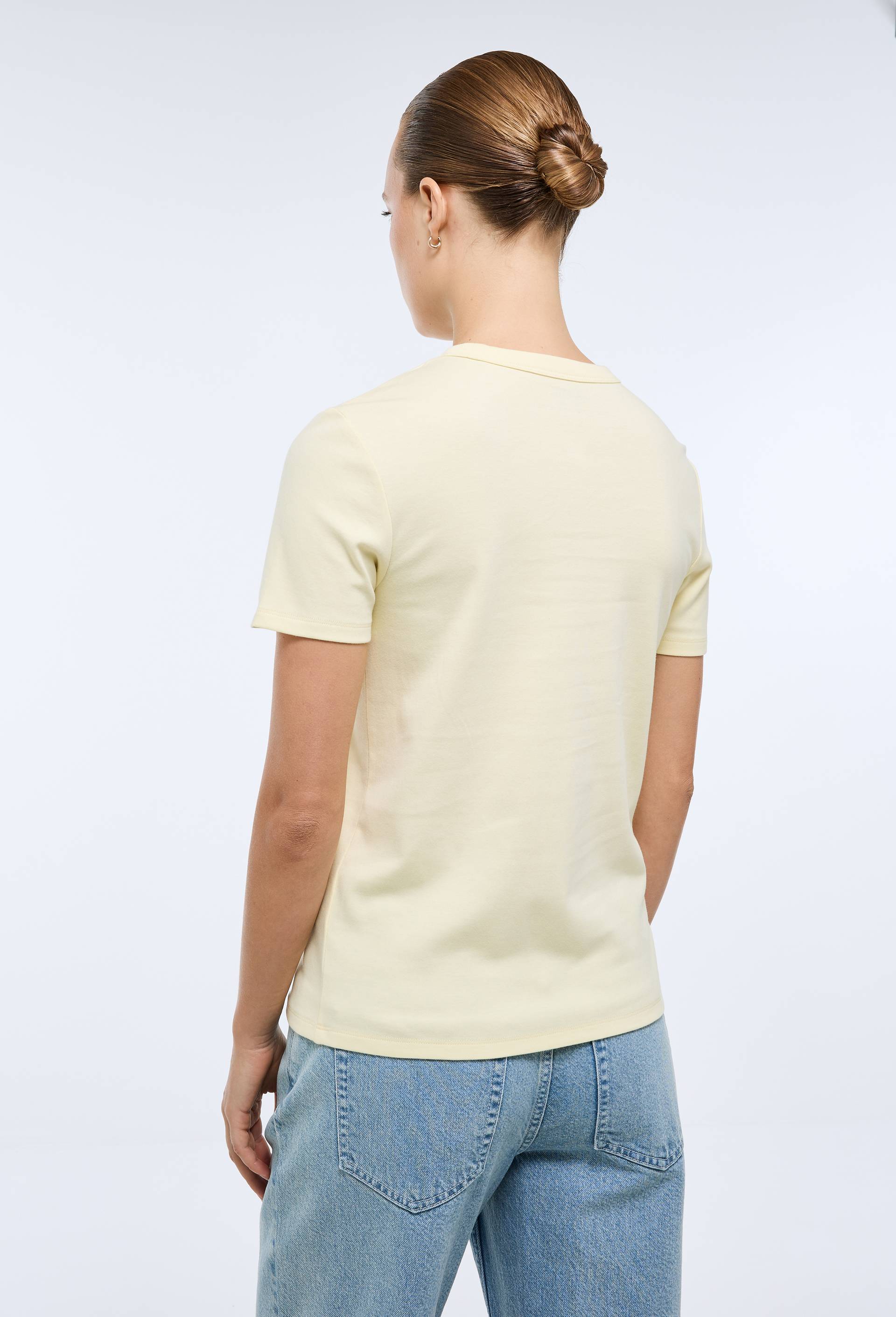 T-shirt manches courtes &eacute;pais en coton BIO GOTS, Jaune clair, large image number 1.0
