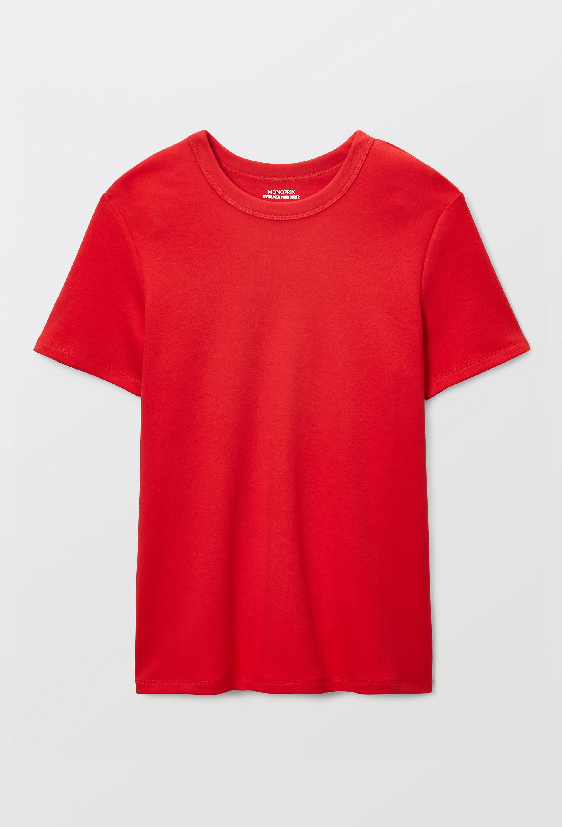 T-shirt manches courtes &eacute;pais en coton BIO GOTS, Rouge, large image number 2.0