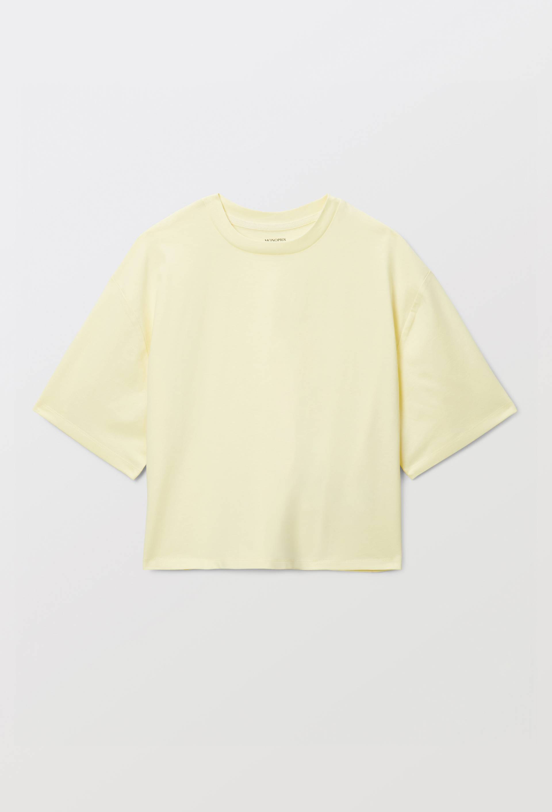 T-shirt court uni en coton BIO GOTS, Jaune clair, large image number 2