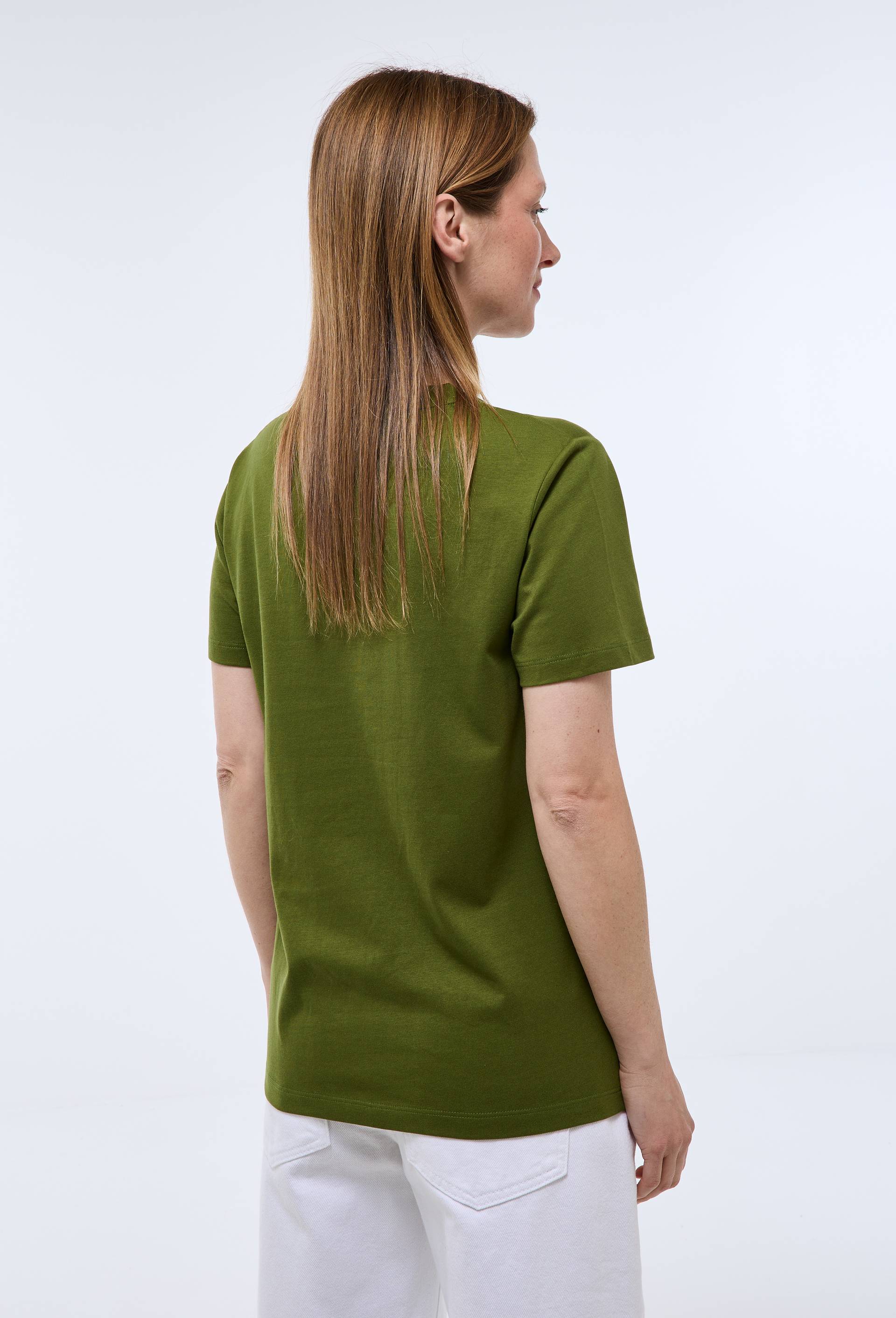 T-shirt manches courtes uni en coton BIO GOTS, Vert fonc&eacute;, large image number 1