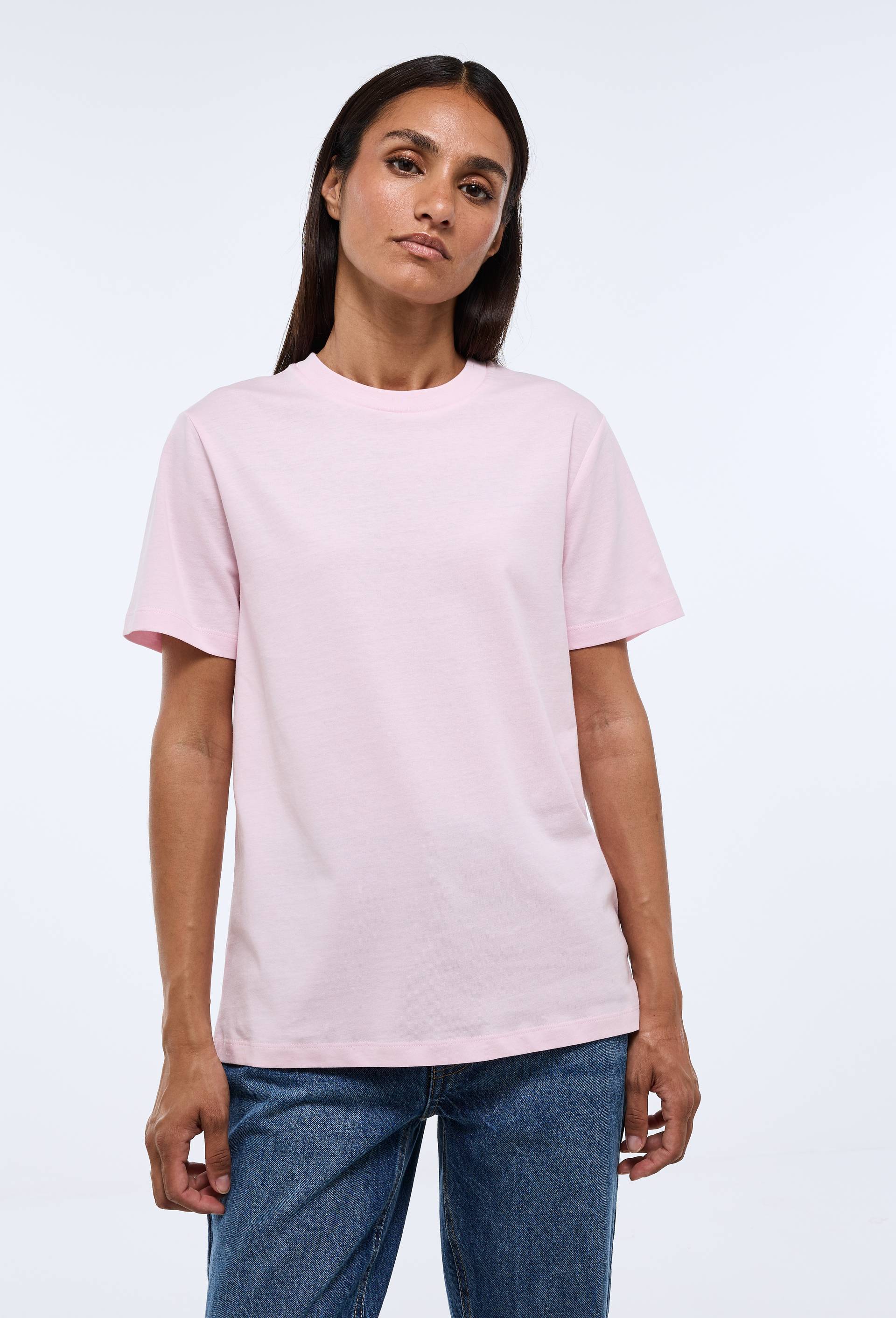 T-shirt manches courtes uni en coton BIO GOTS, Rose, large image number 0