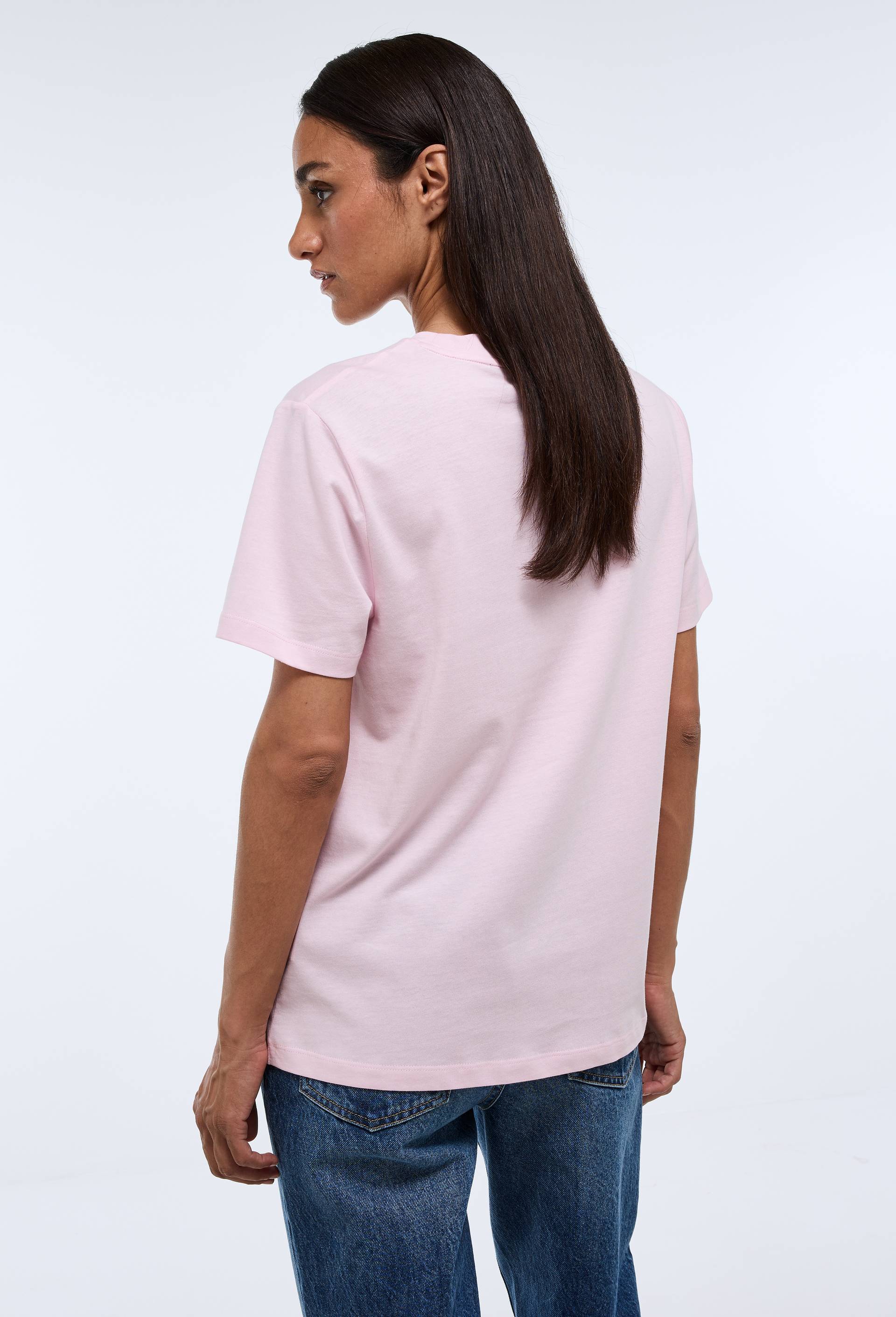 T-shirt manches courtes uni en coton BIO GOTS, Rose, large image number 1
