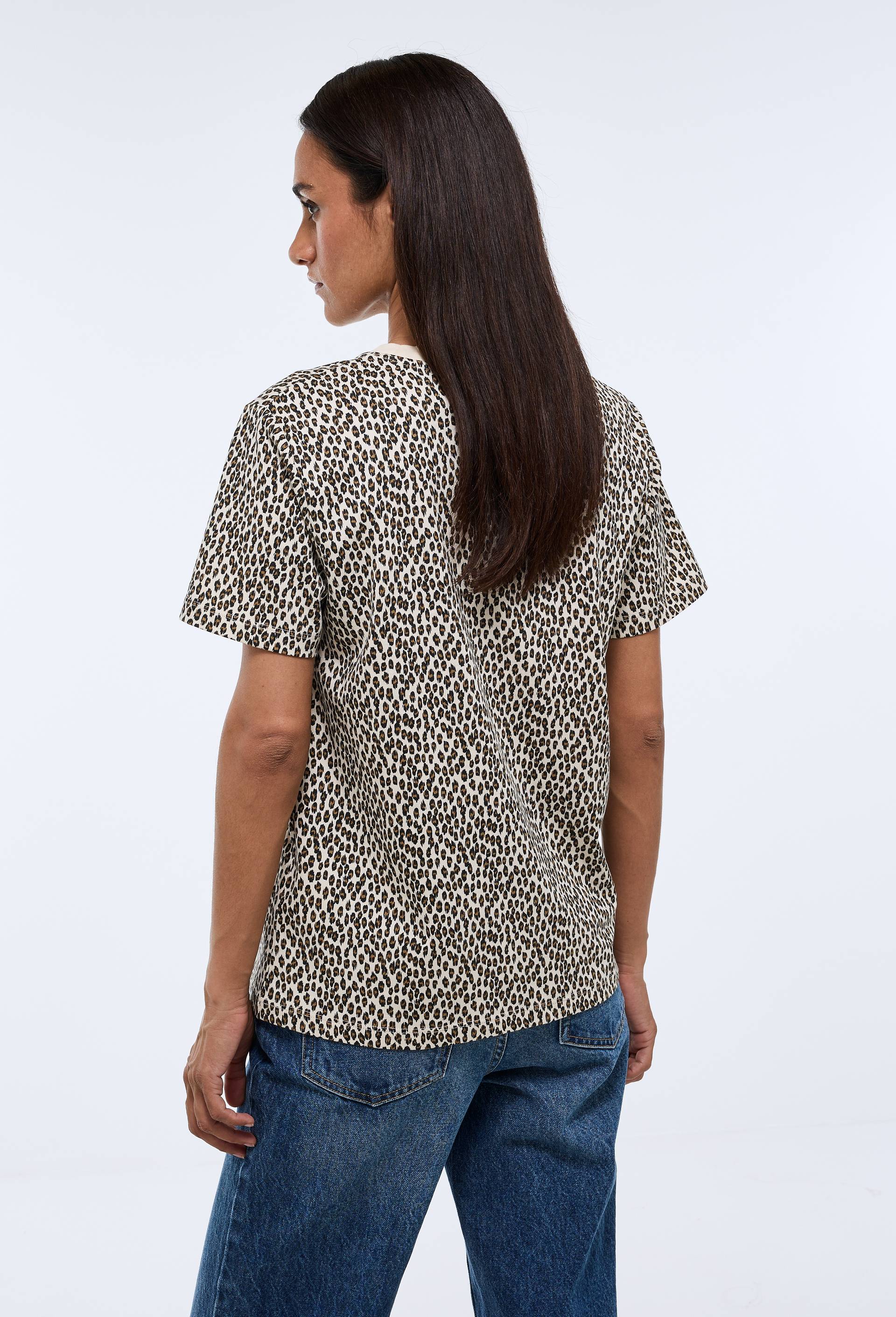 T-shirt manches courtes imprim&eacute; en coton BIO GOTS, Beige clair, large image number 1