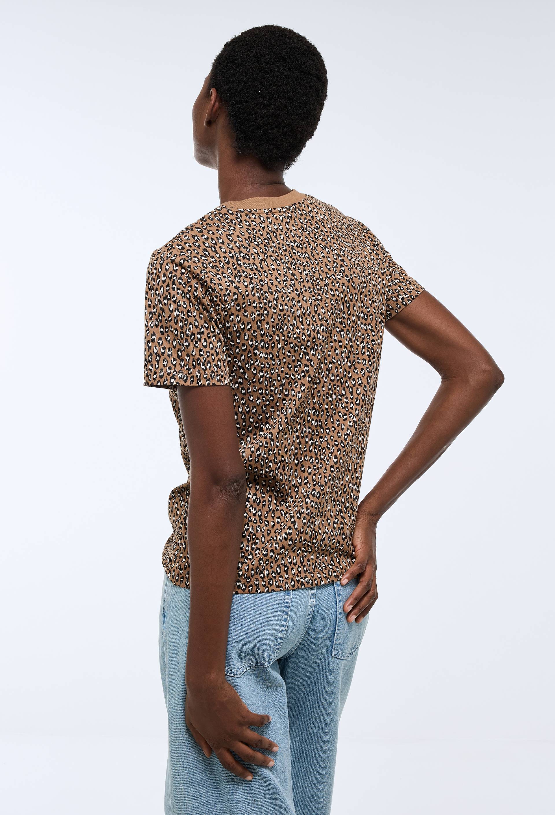 T-shirt manches courtes imprim&eacute; en coton BIO GOTS, Beige, large image number 1