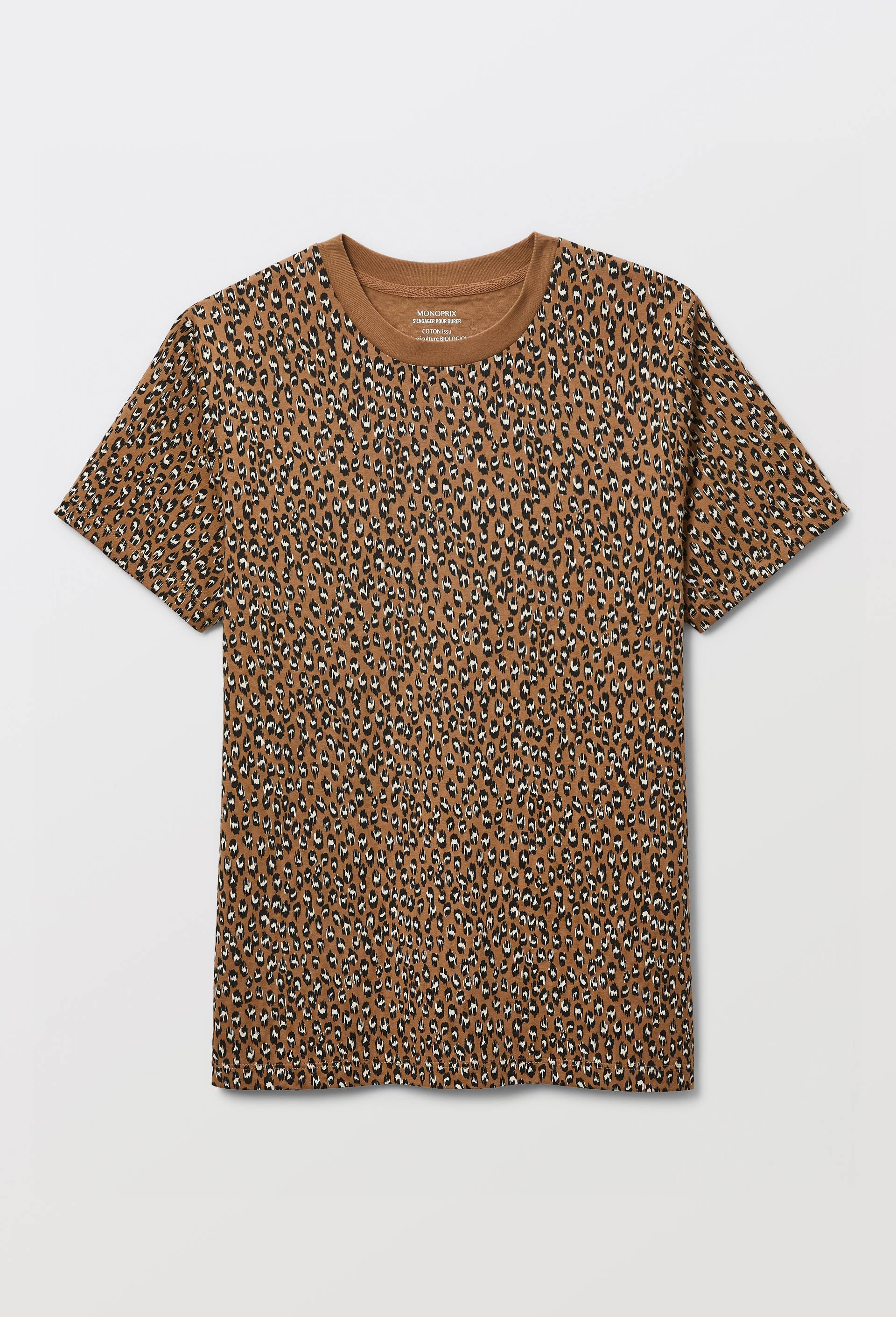 T-shirt manches courtes imprim&eacute; en coton BIO GOTS, Beige, large image number 2