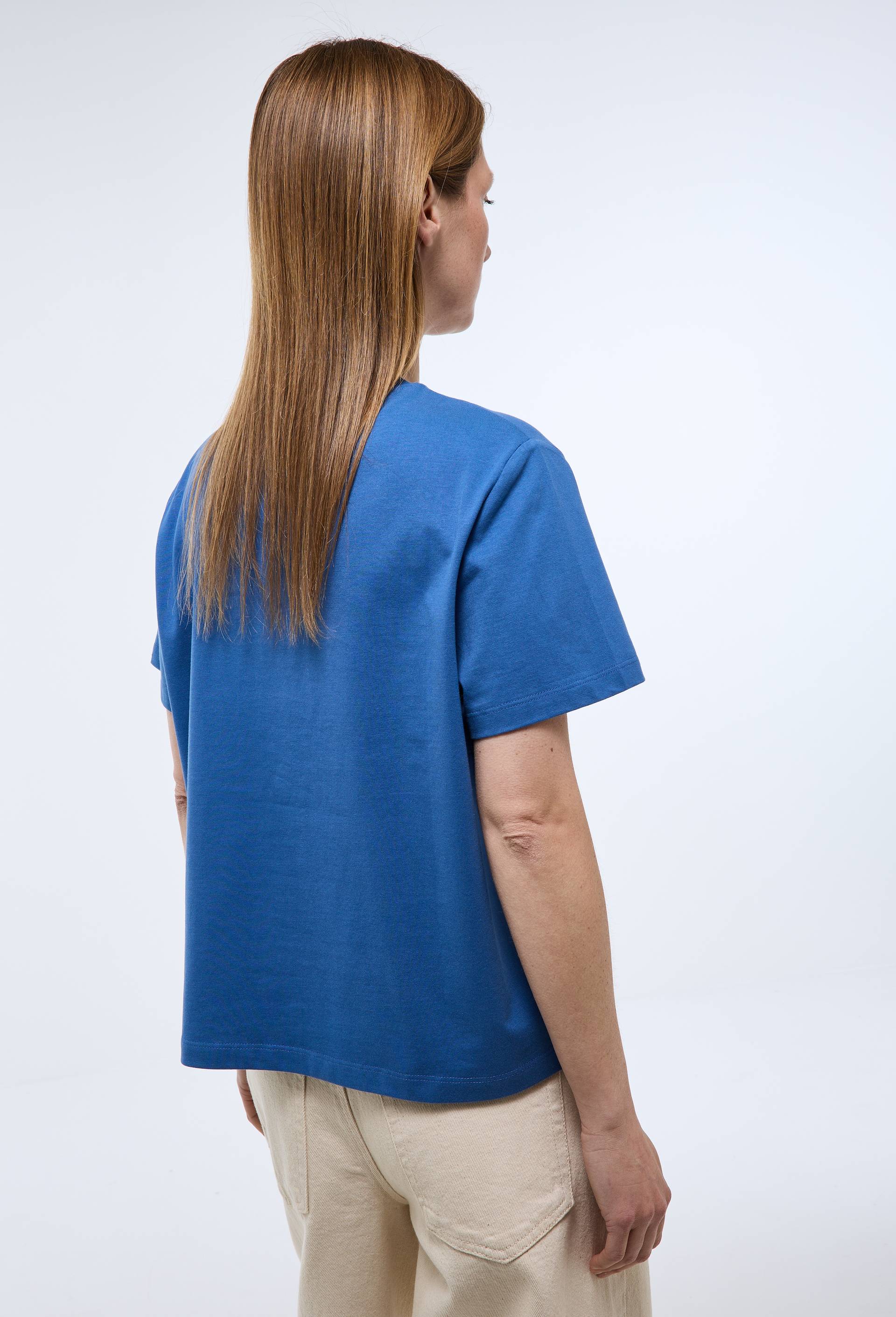 T-shirt manches courtes uni en coton BIO GOTS, Bleu, large image number 1