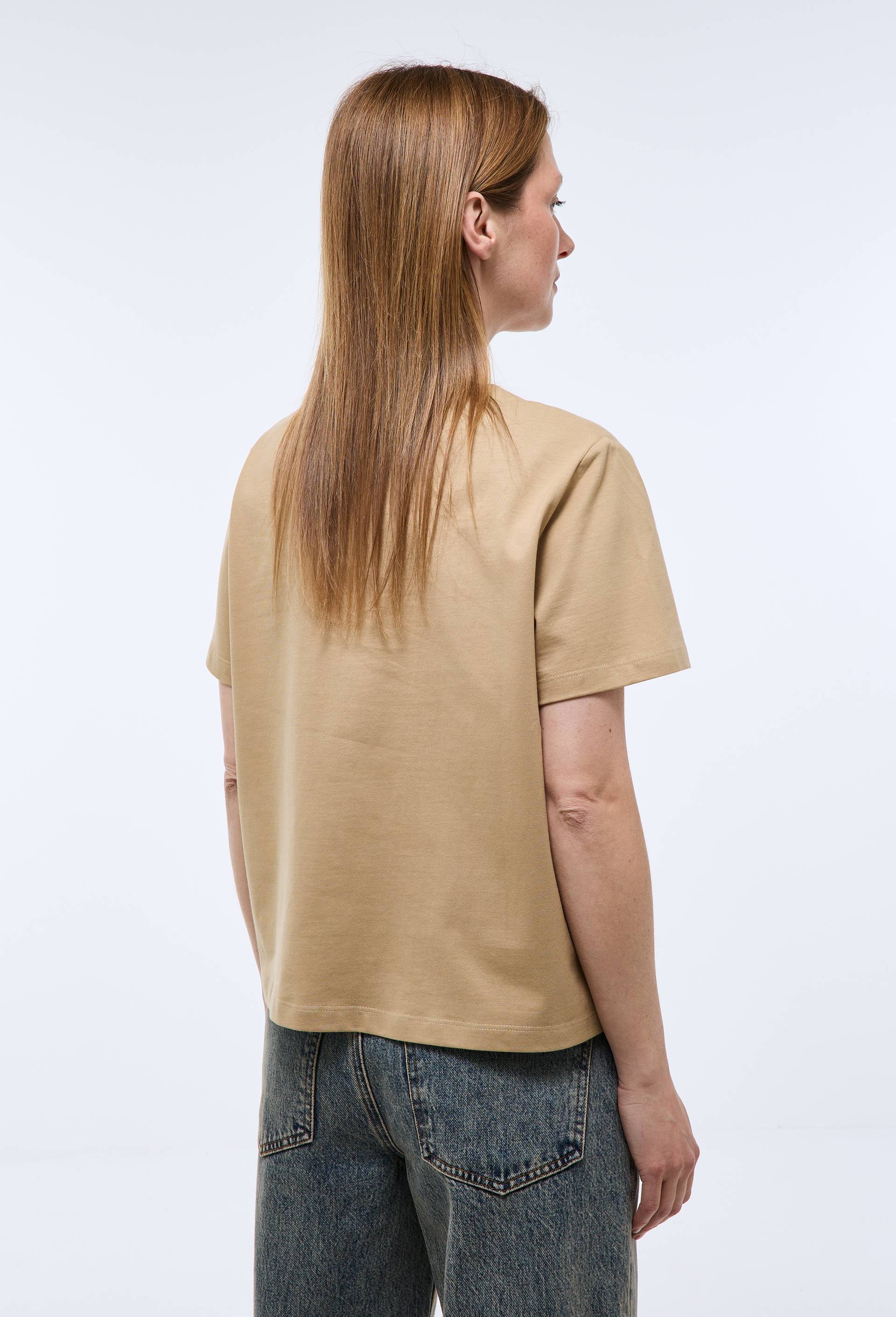 T-shirt manches courtes uni en coton BIO GOTS, Ecru, large image number 1.0