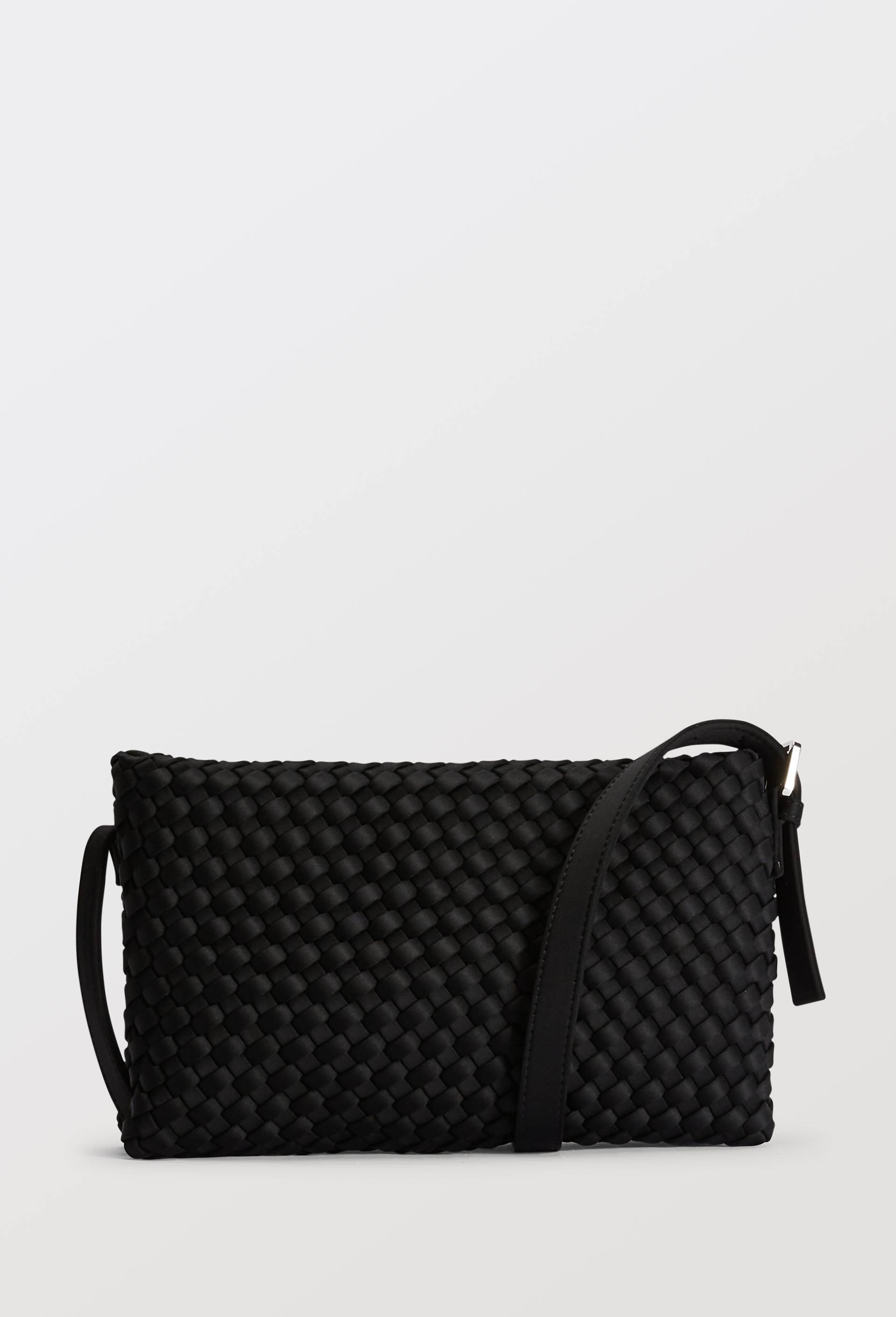 Sac port&eacute;-&eacute;paule tress&eacute;, Noir, swatch image