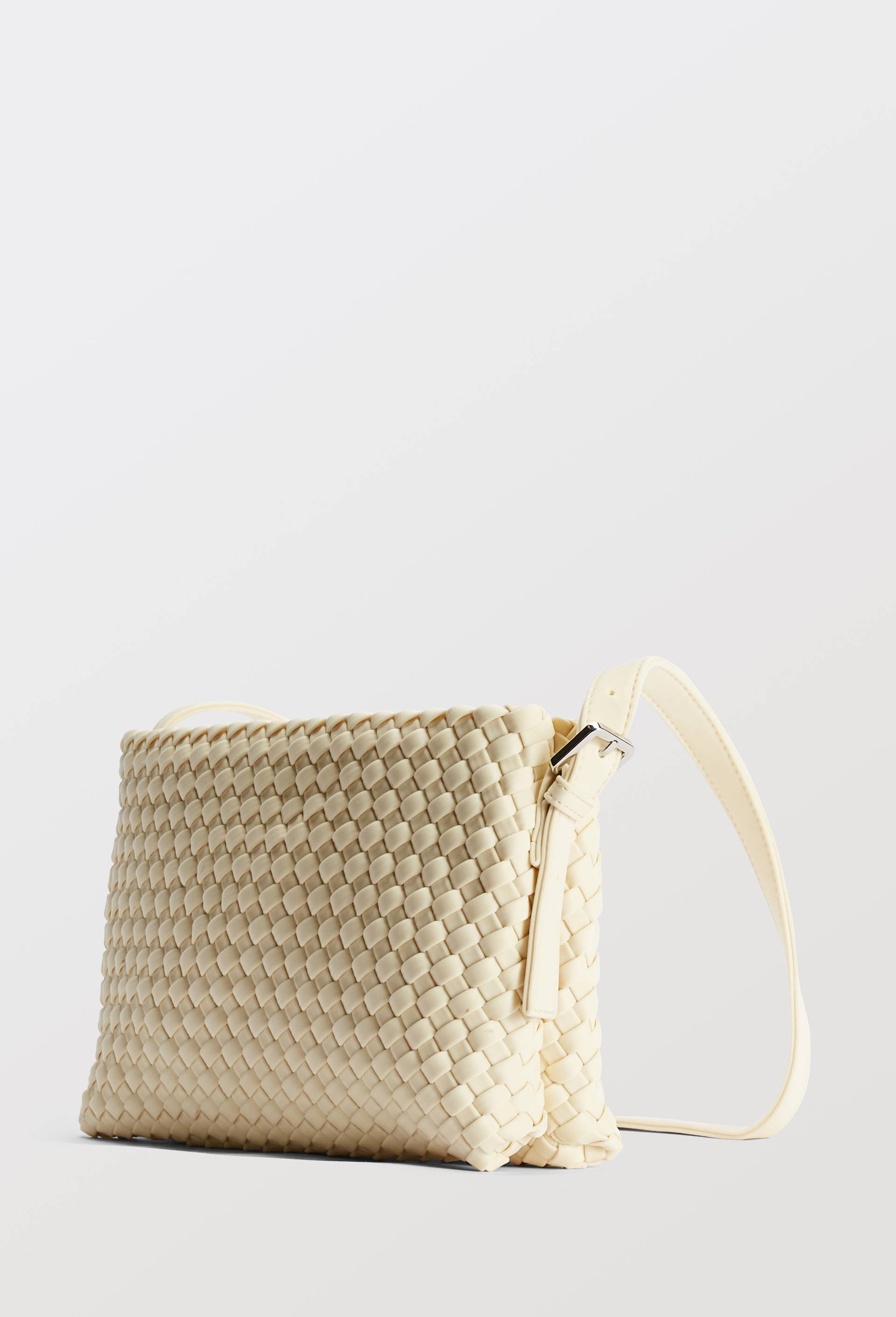 Sac port&eacute;-&eacute;paule tress&eacute;, Ecru, large image number 1