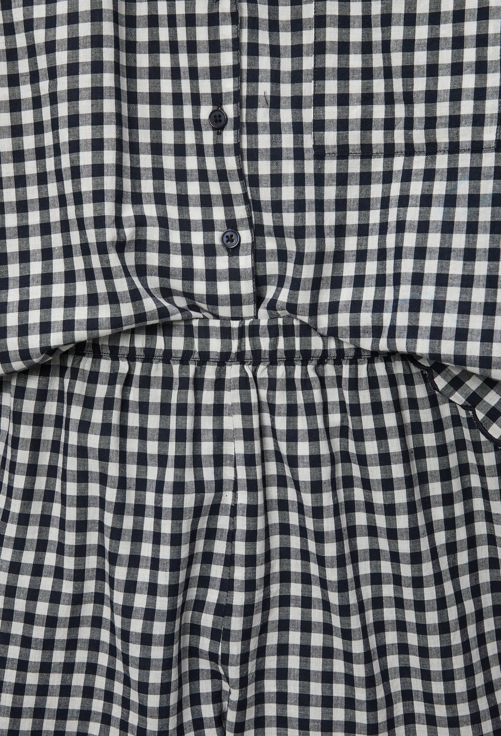 Pyjashort vichy en coton bio GOTS, Bleu fonc&eacute;, large image number 3