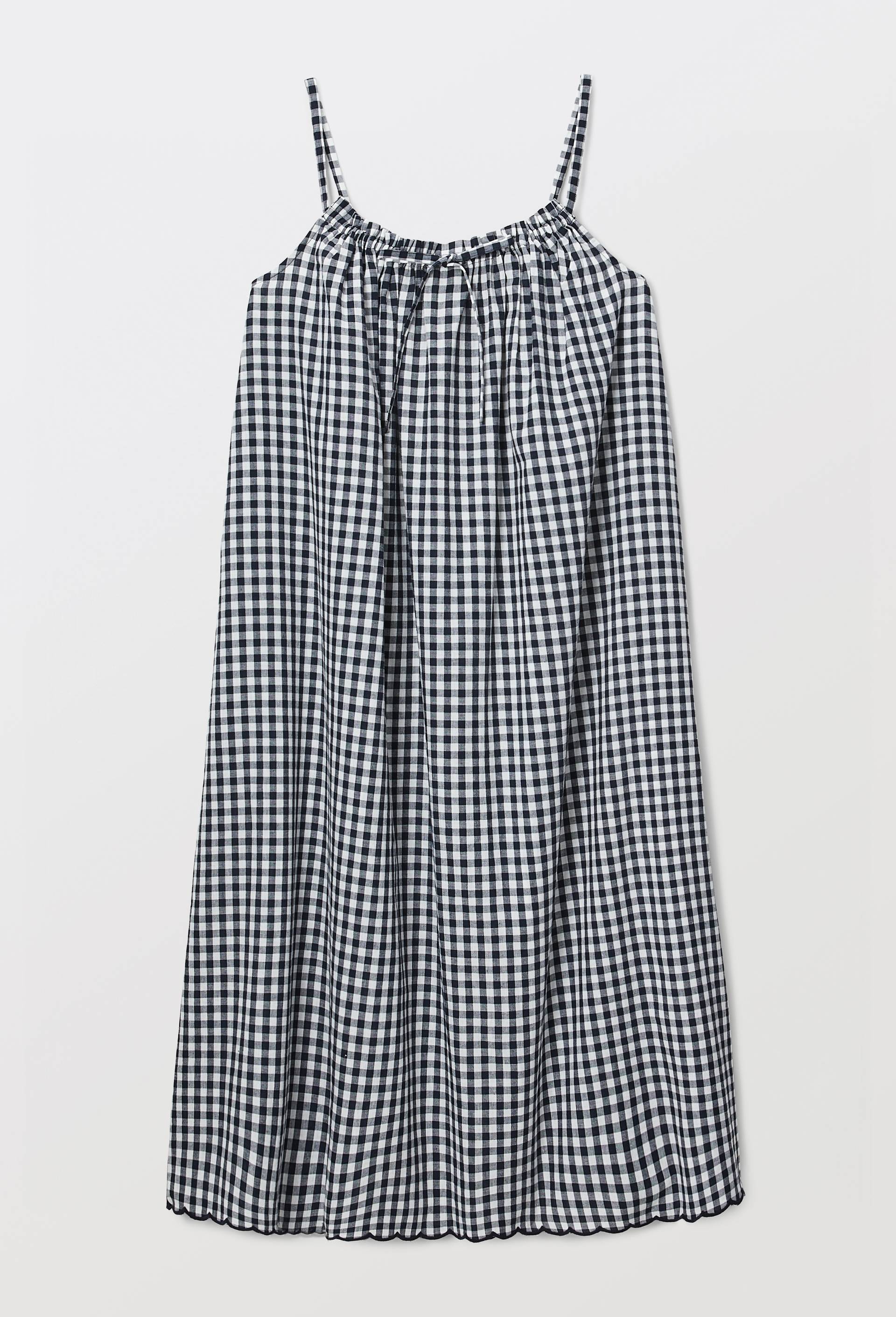 Chemise de nuit vichy en coton bio GOTS, Bleu fonc&eacute;, large image number 2