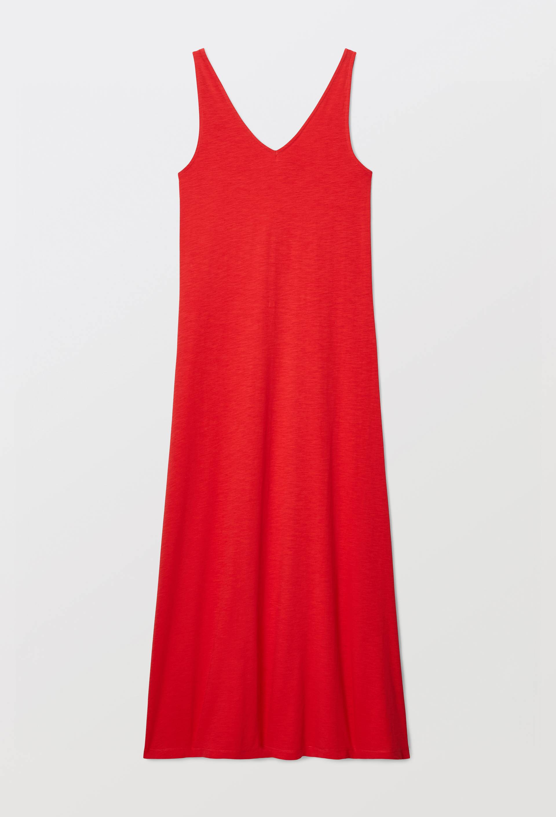 Robe longue unie en coton BIO GOTS, Rouge, large image number 2.0