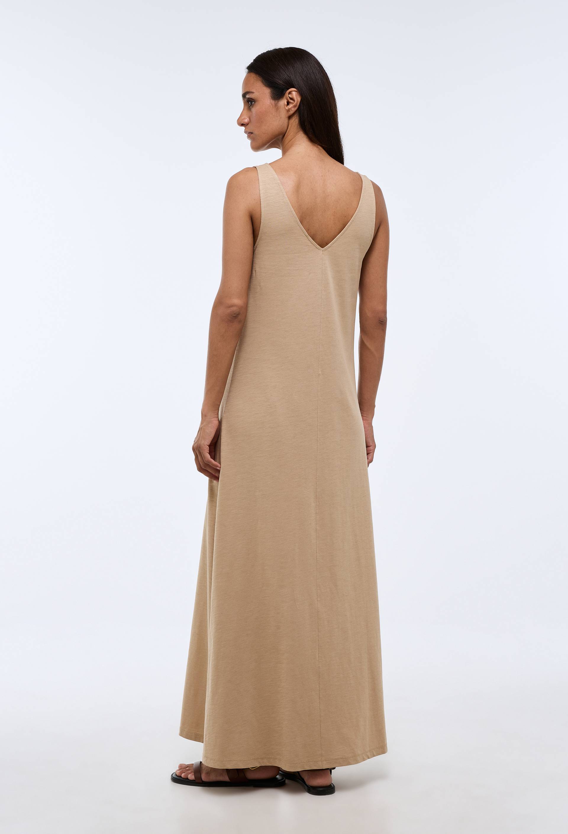 Robe longue unie en coton BIO GOTS, Ecru, large image number 1