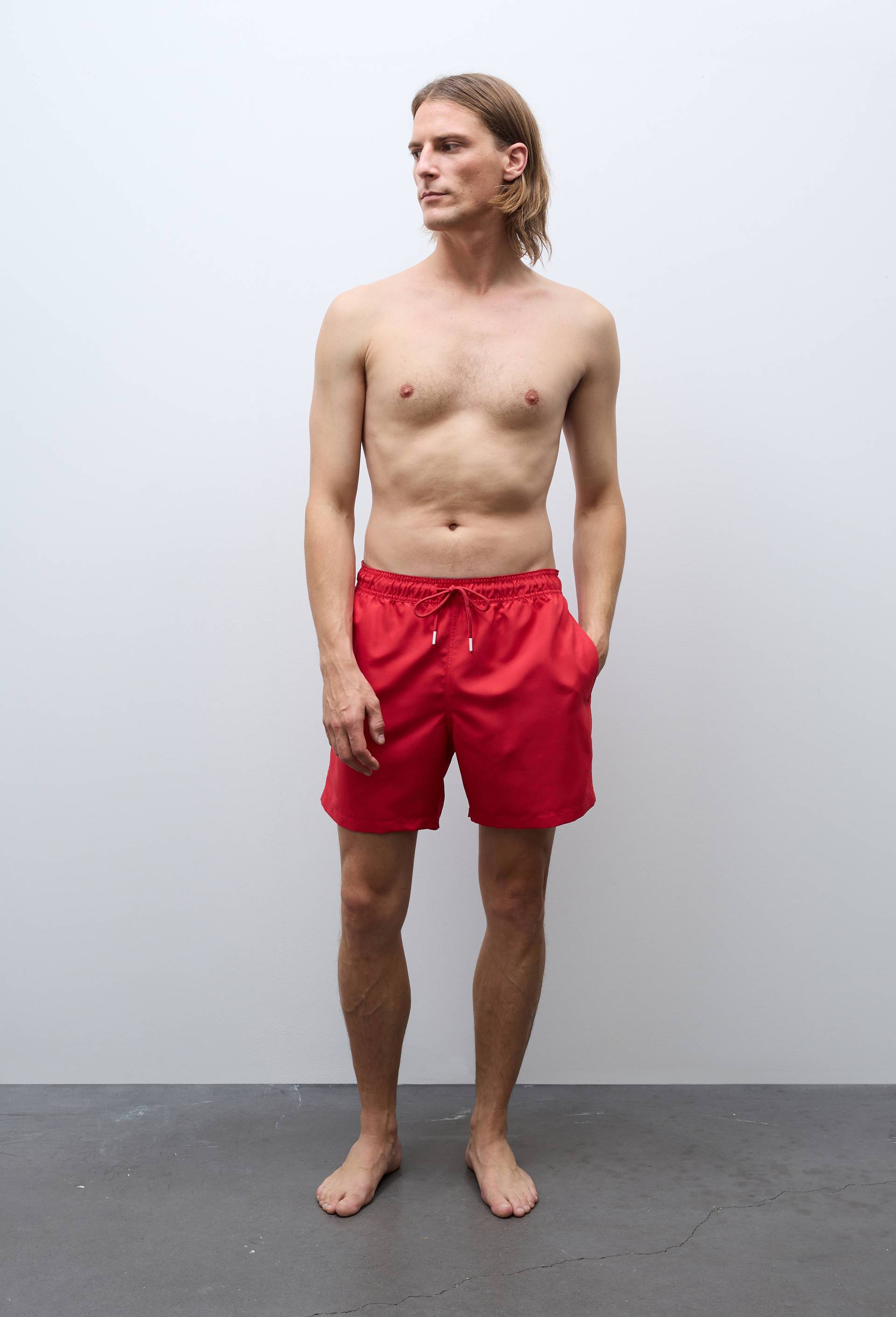 Short de bain uni, Rouge, large image number 0