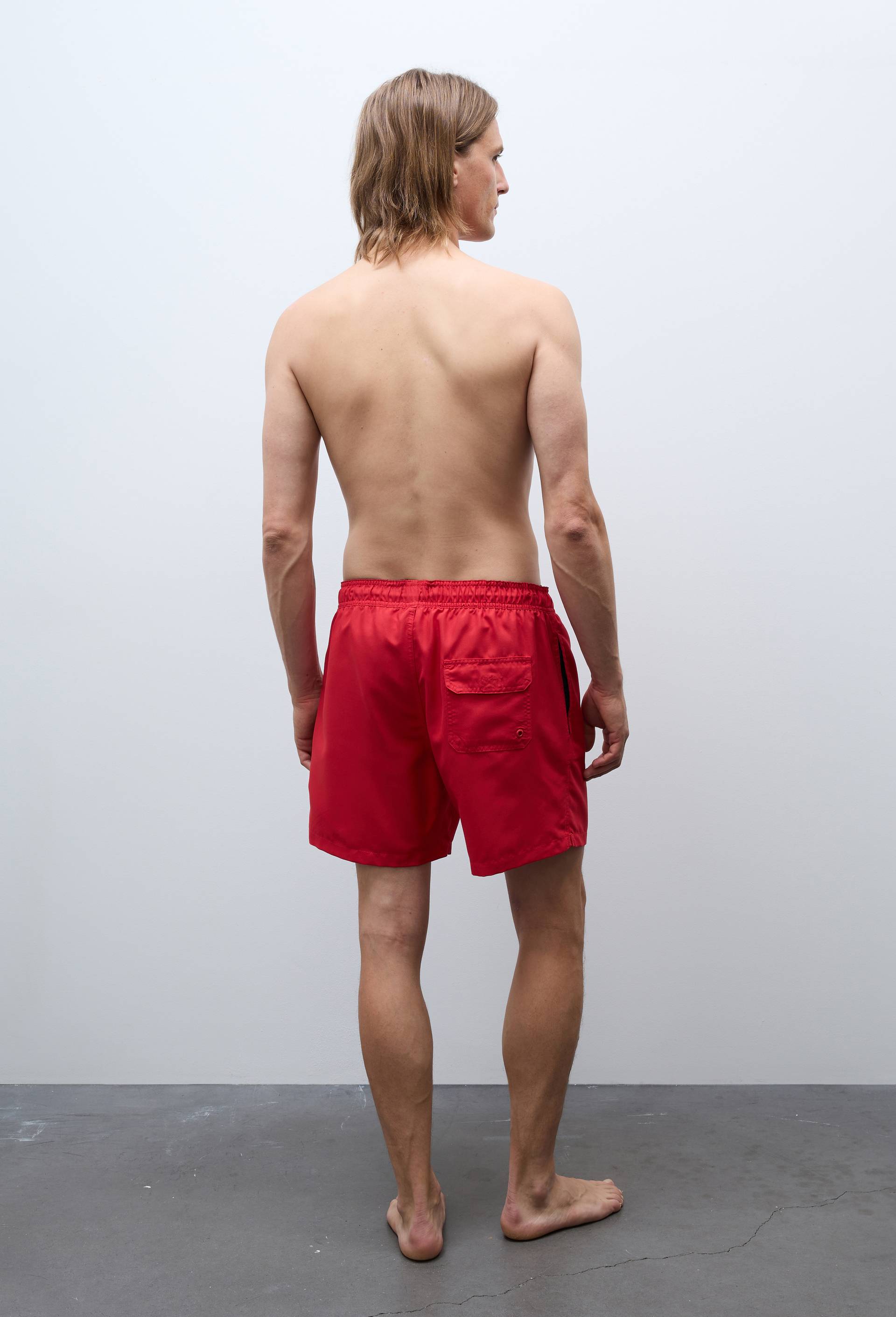 Short de bain uni, Rouge, large image number 2
