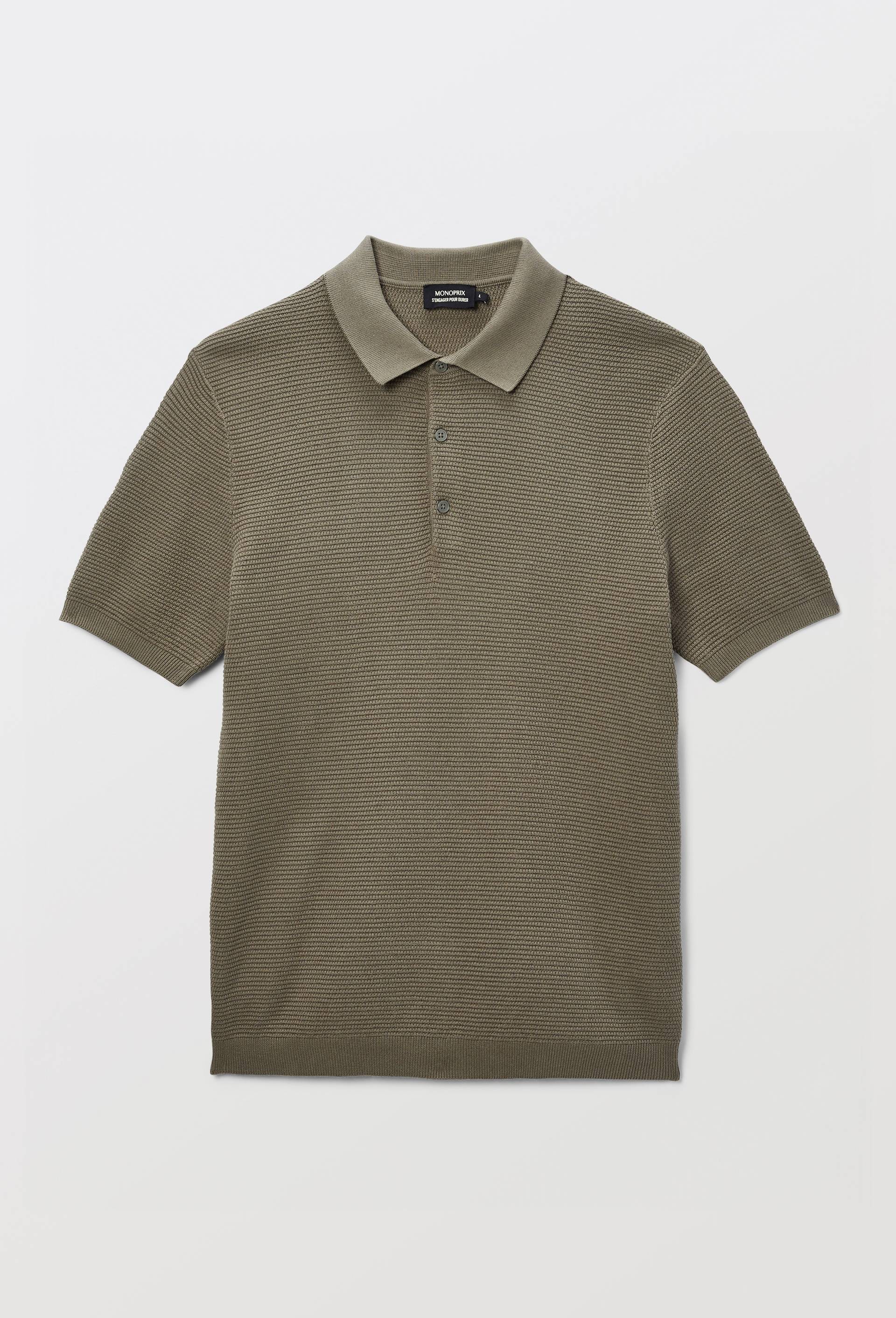 Polo en maille de coton, Vert, large image number 2