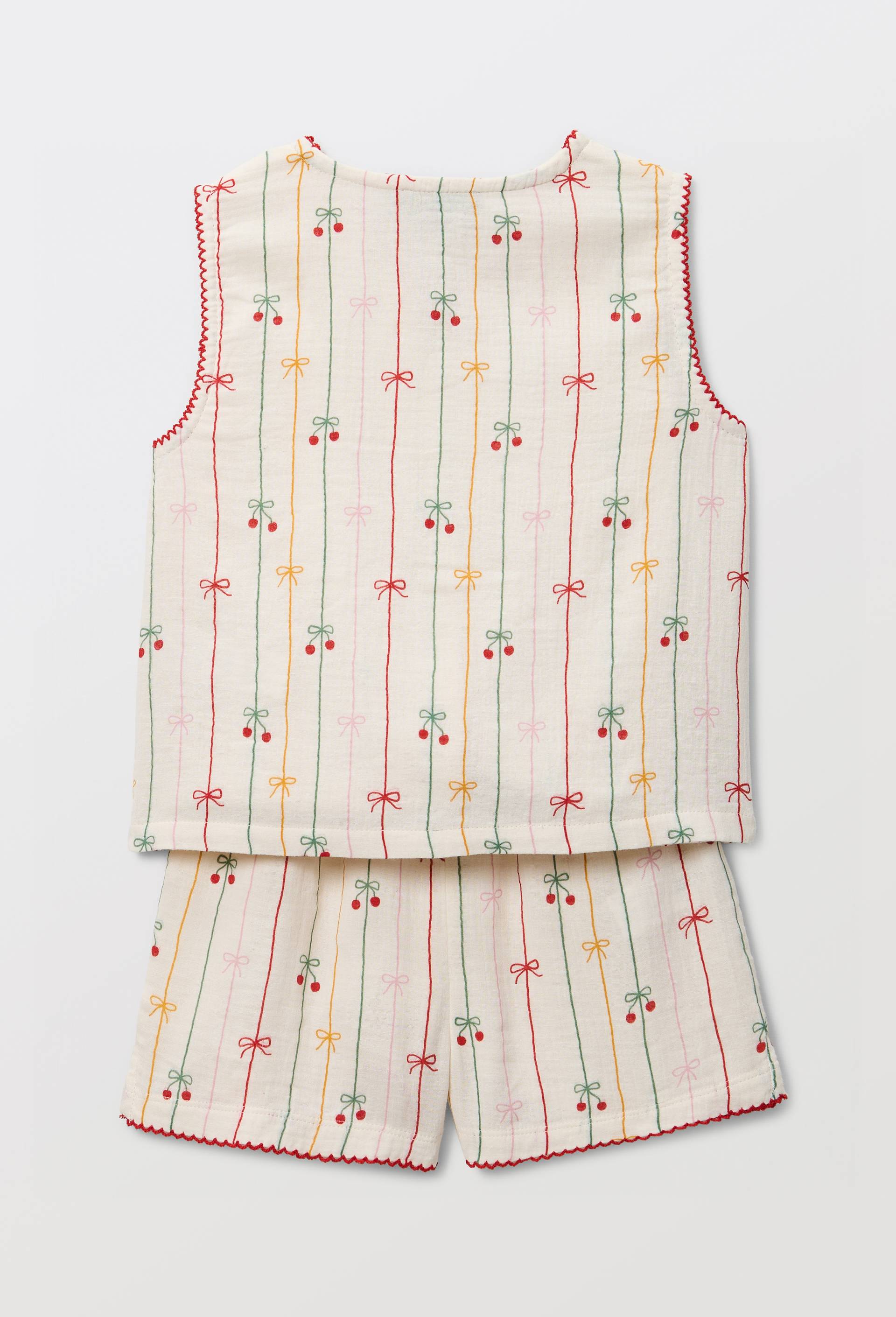 Pyjama d&eacute;bardeur short en gaze de coton BIO GOTS, Beige clair, large image number 2