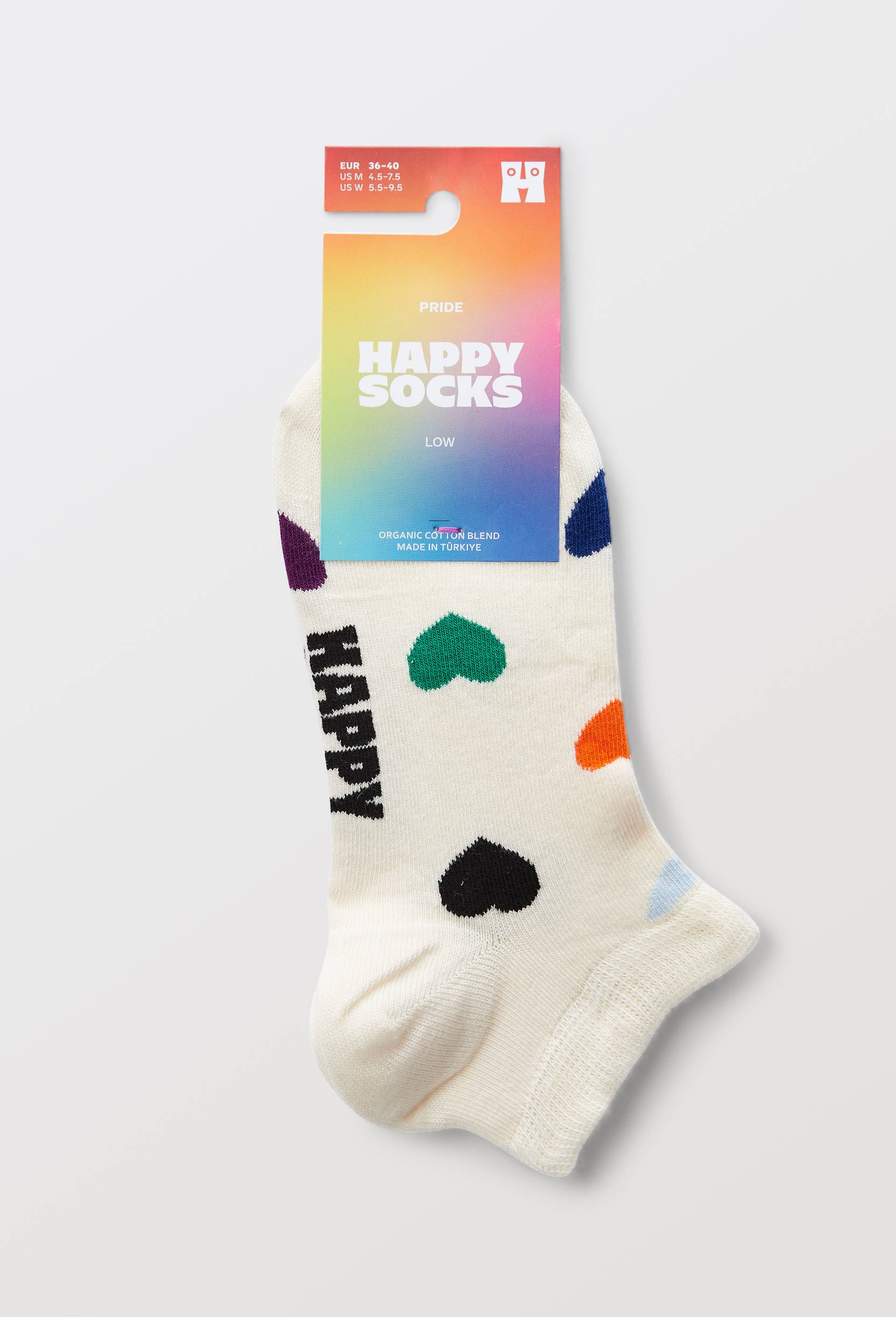 Paire de mini-socquettes fantaisie en coton HAPPY SOCKS, Ecru, large image number 2