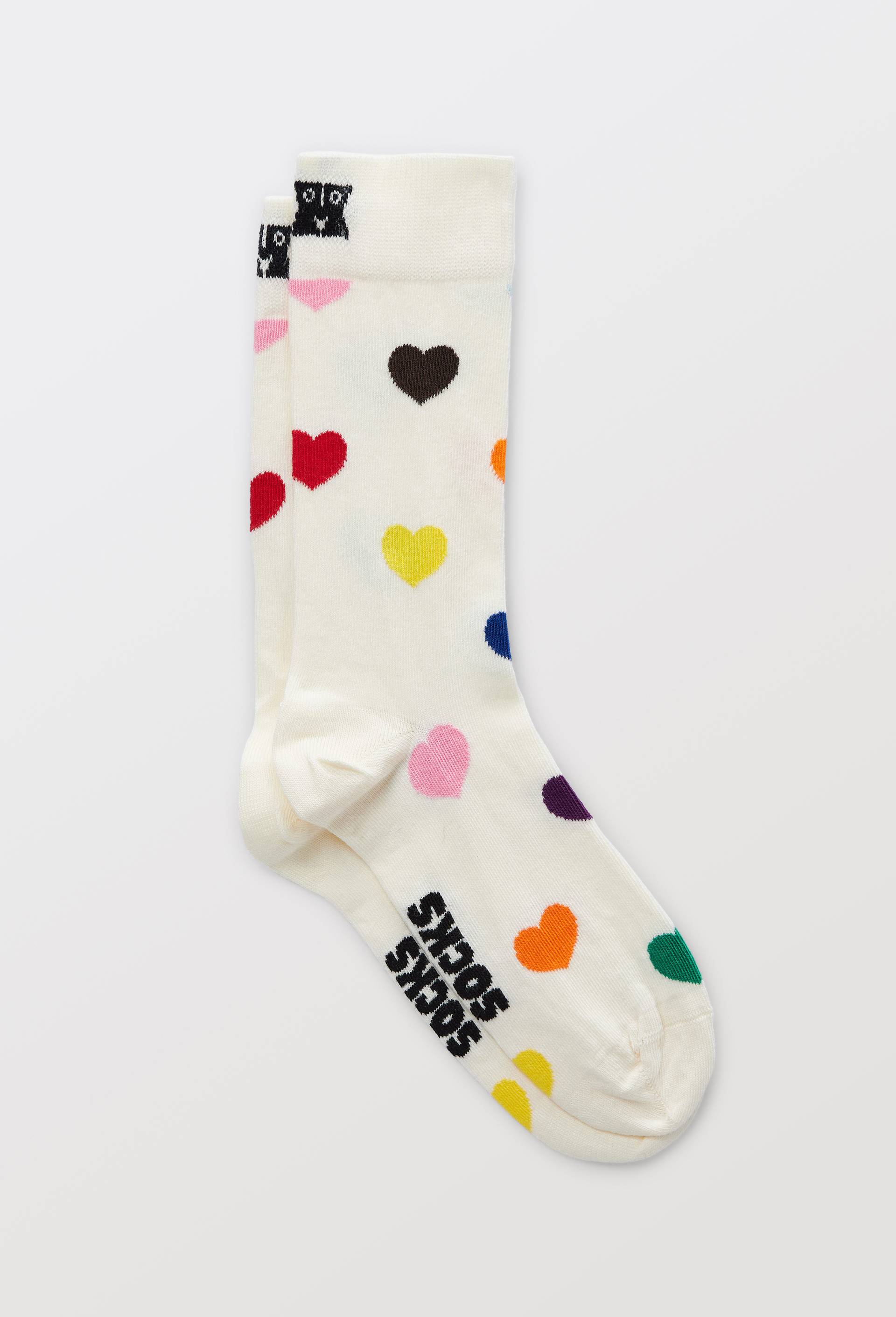 Paire de chaussettes fantaisie en coton HAPPY SOCKS, Ecru, large image number 0.0