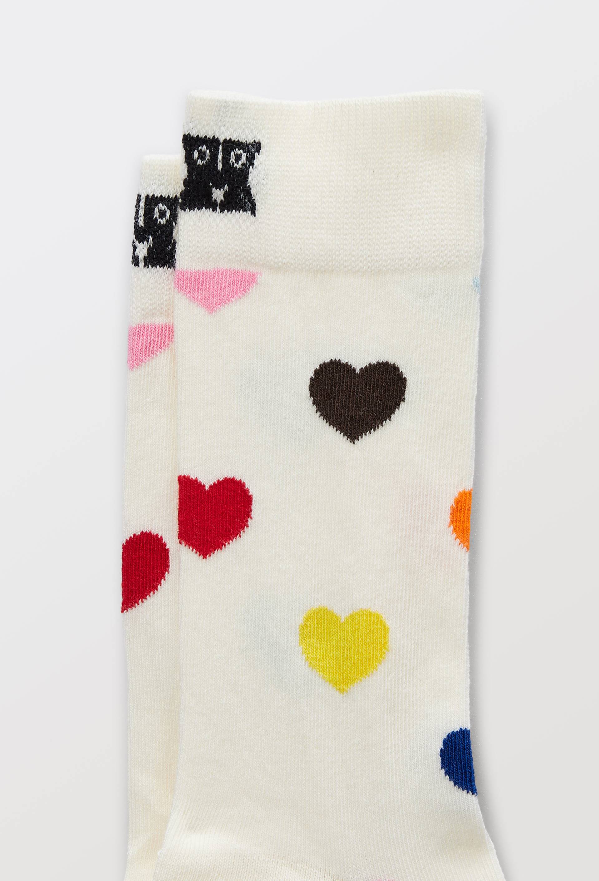 Paire de chaussettes fantaisie en coton HAPPY SOCKS, Ecru, large image number 1
