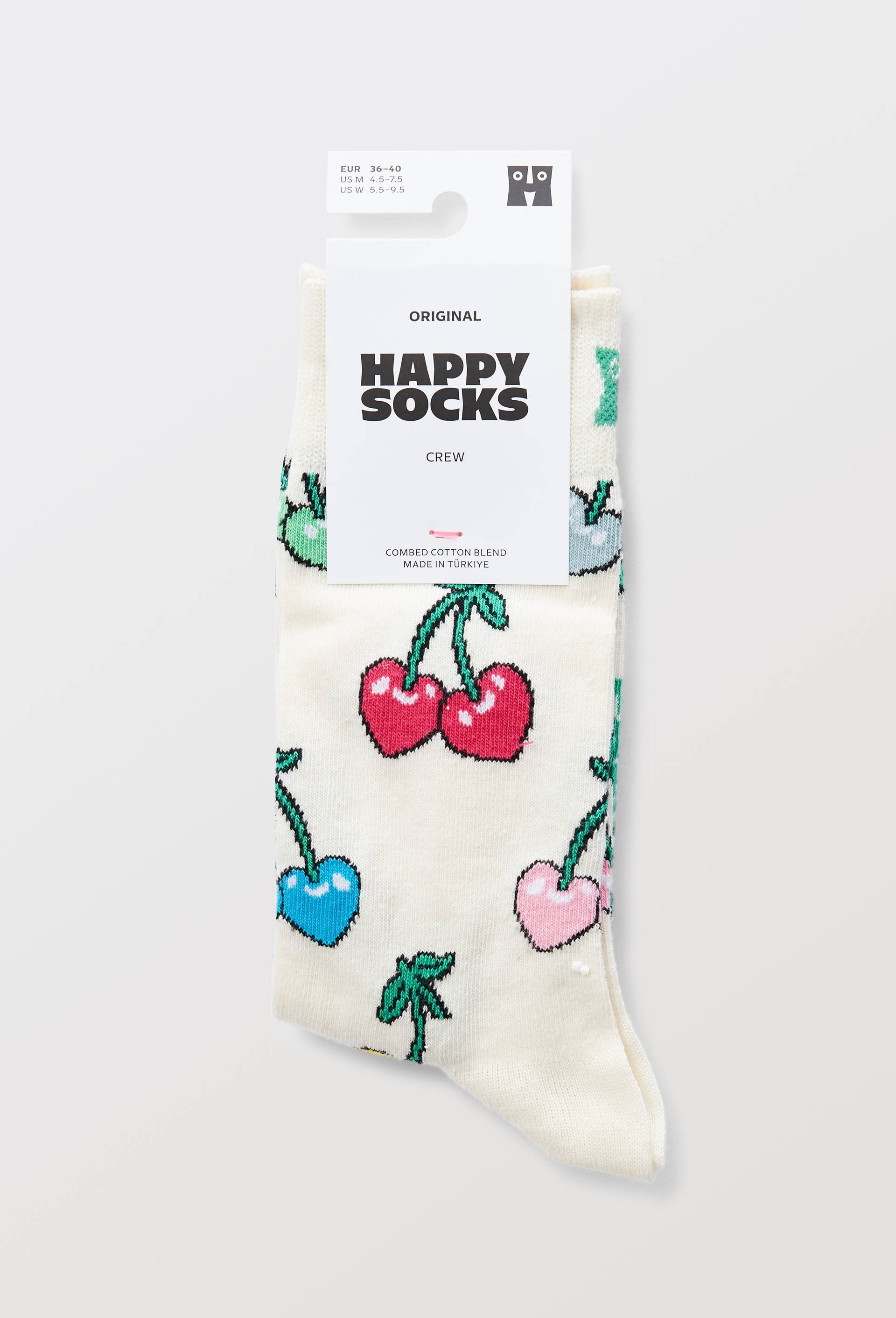 Paire de chaussettes fantaisie en coton HAPPY SOCKS, Ecru, large image number 2