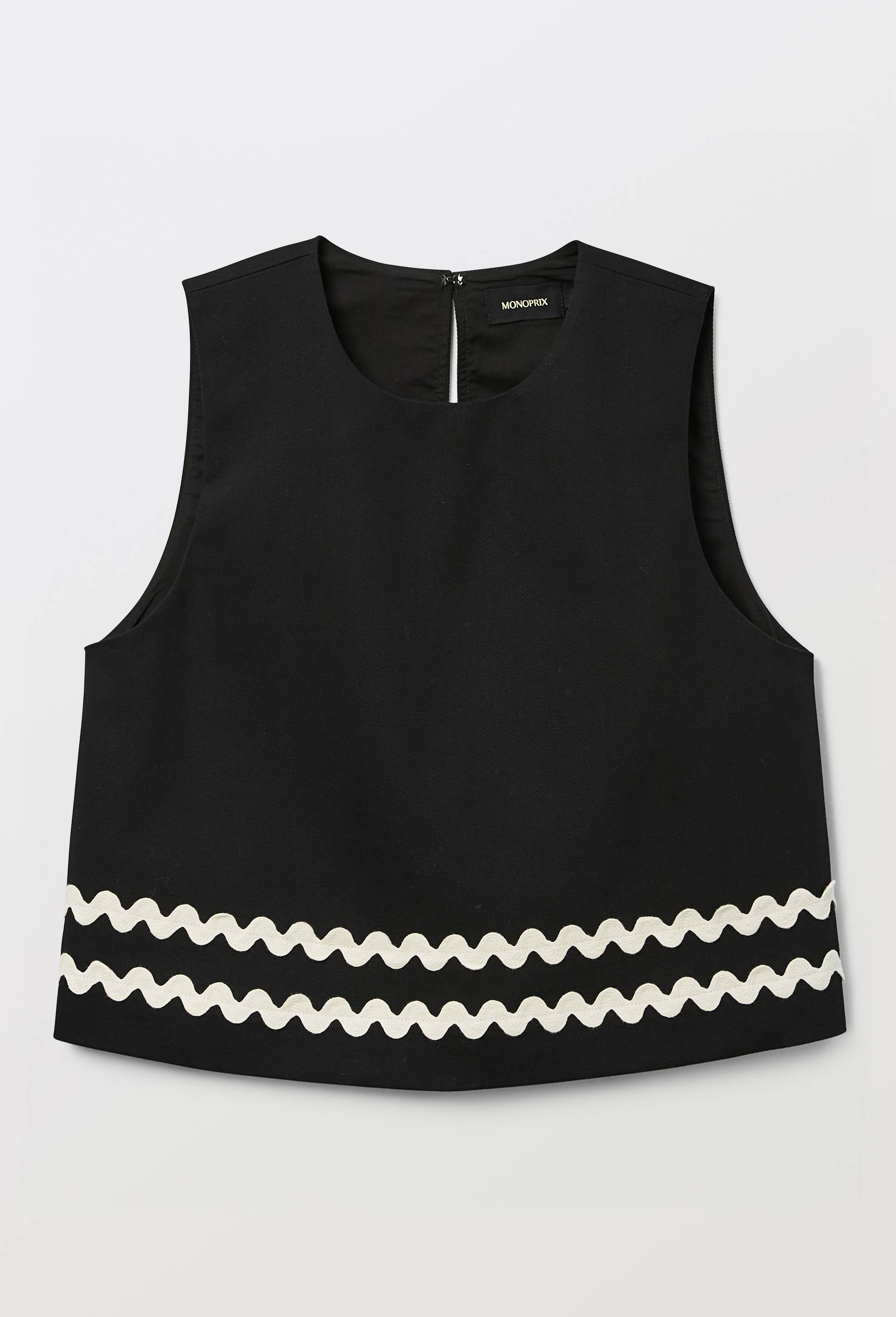Top sans manches uni en coton BIO GOTS, Noir, large image number 3