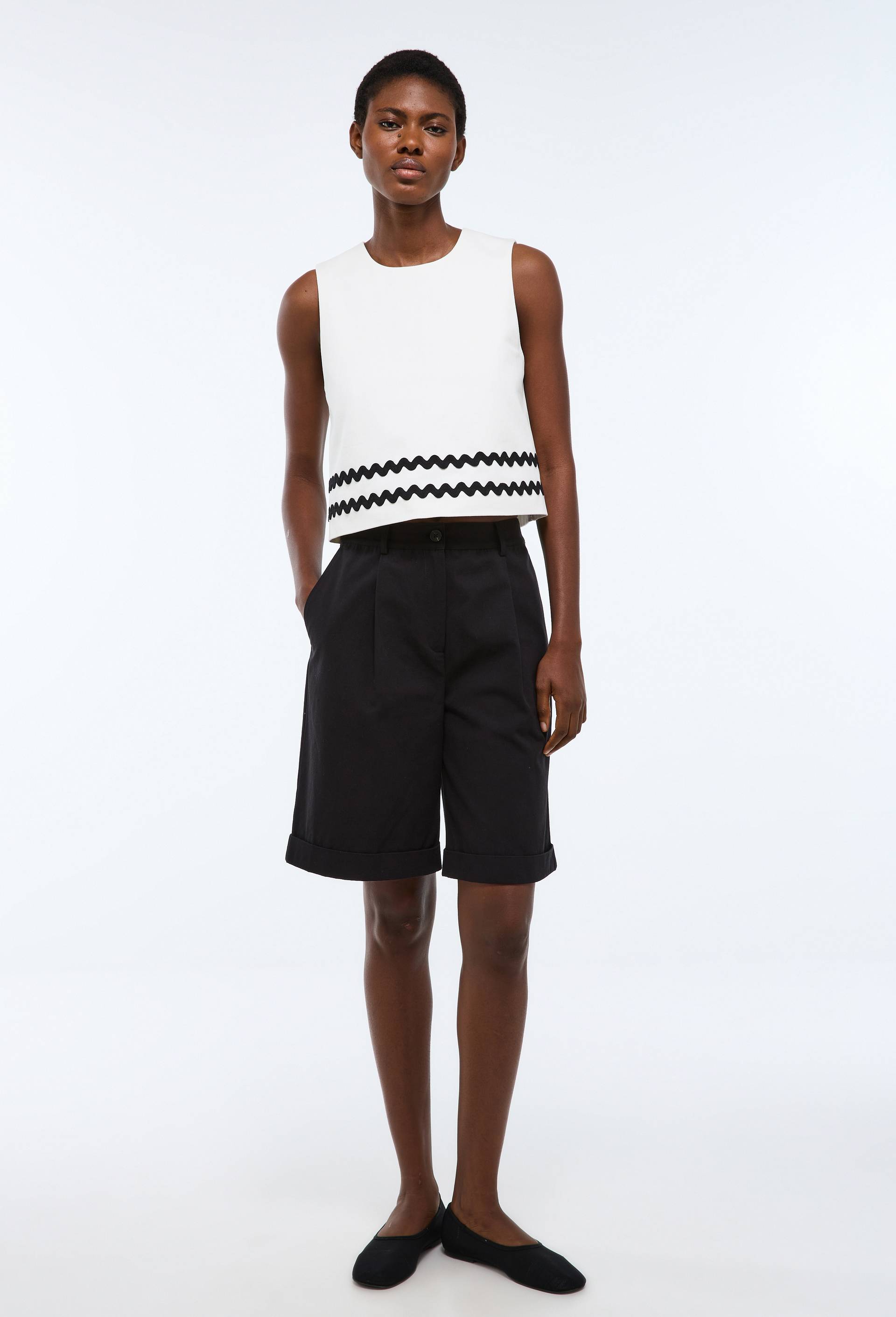 Top sans manches uni en coton BIO GOTS, Ecru, swatch image