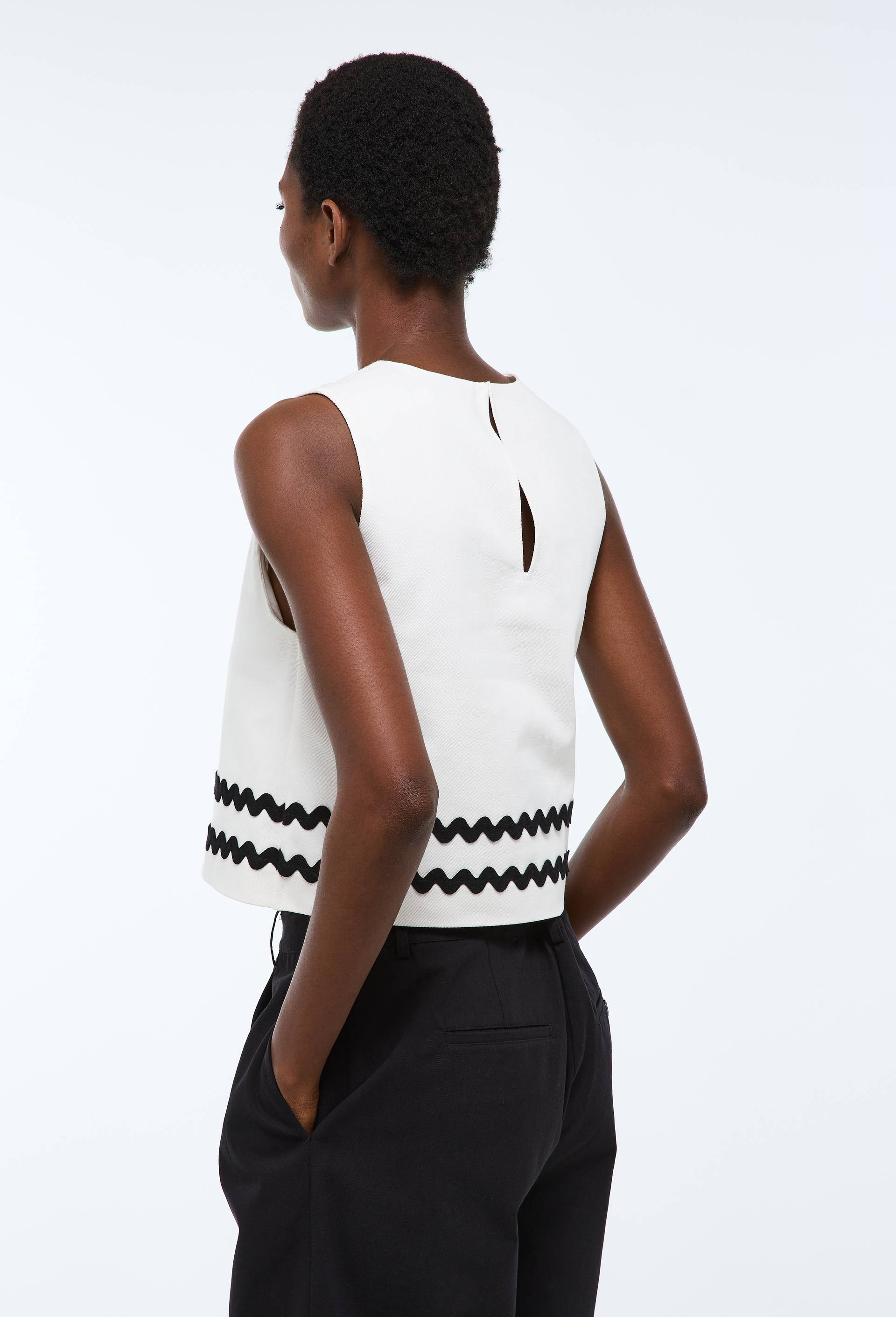 Top sans manches uni en coton BIO GOTS, Ecru, large image number 1.0