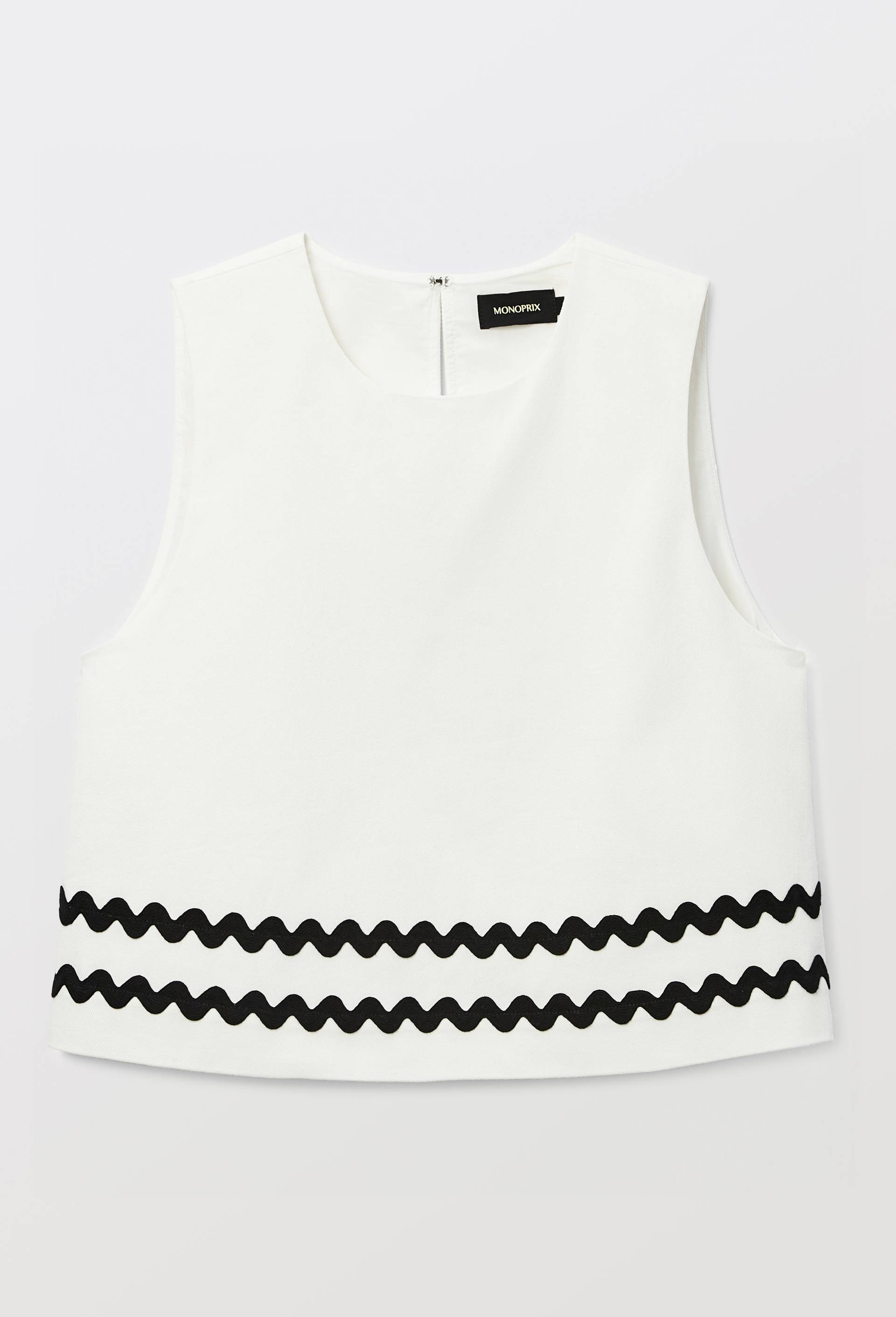 Top sans manches uni en coton BIO GOTS, Ecru, large image number 2.0