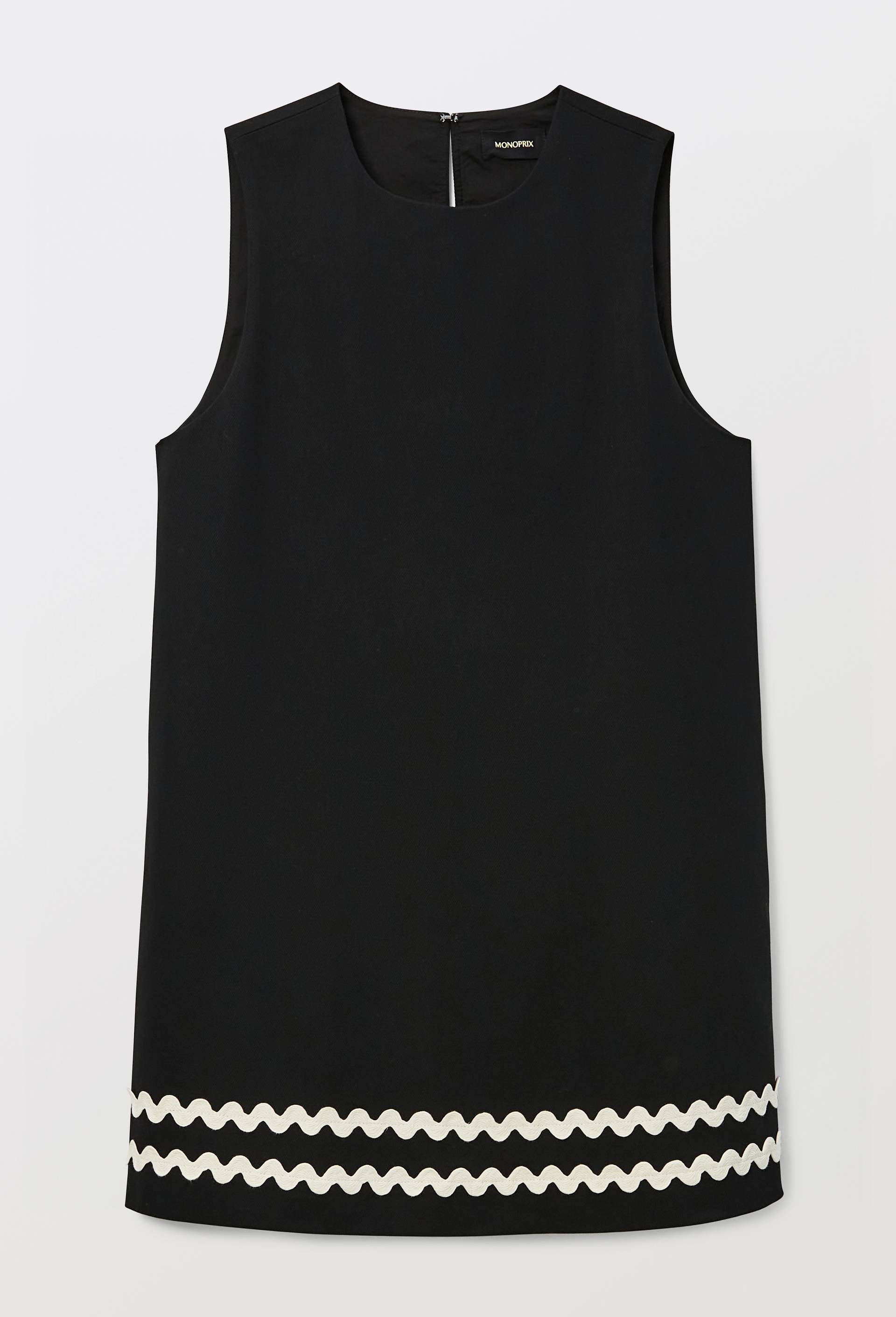 Robe courte unie en coton BIO GOTS, Noir, large image number 4.0