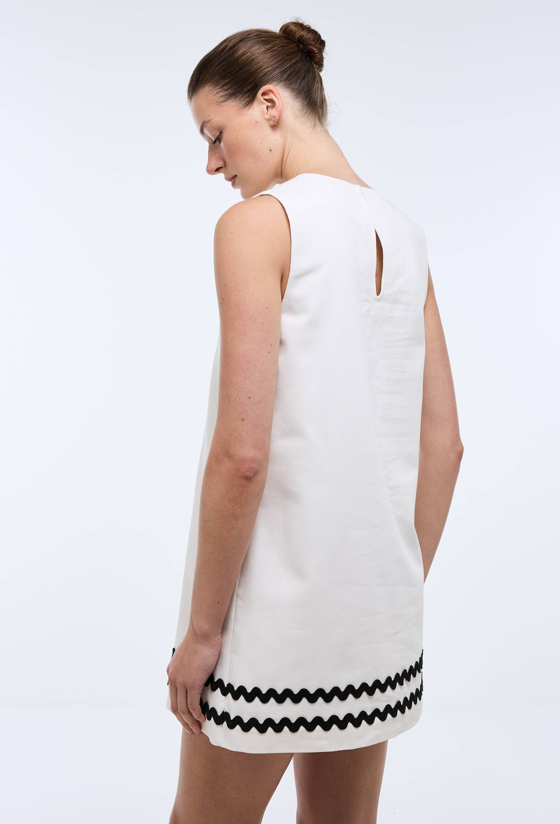 Robe courte unie en coton BIO GOTS, Ecru, large image number 1.0