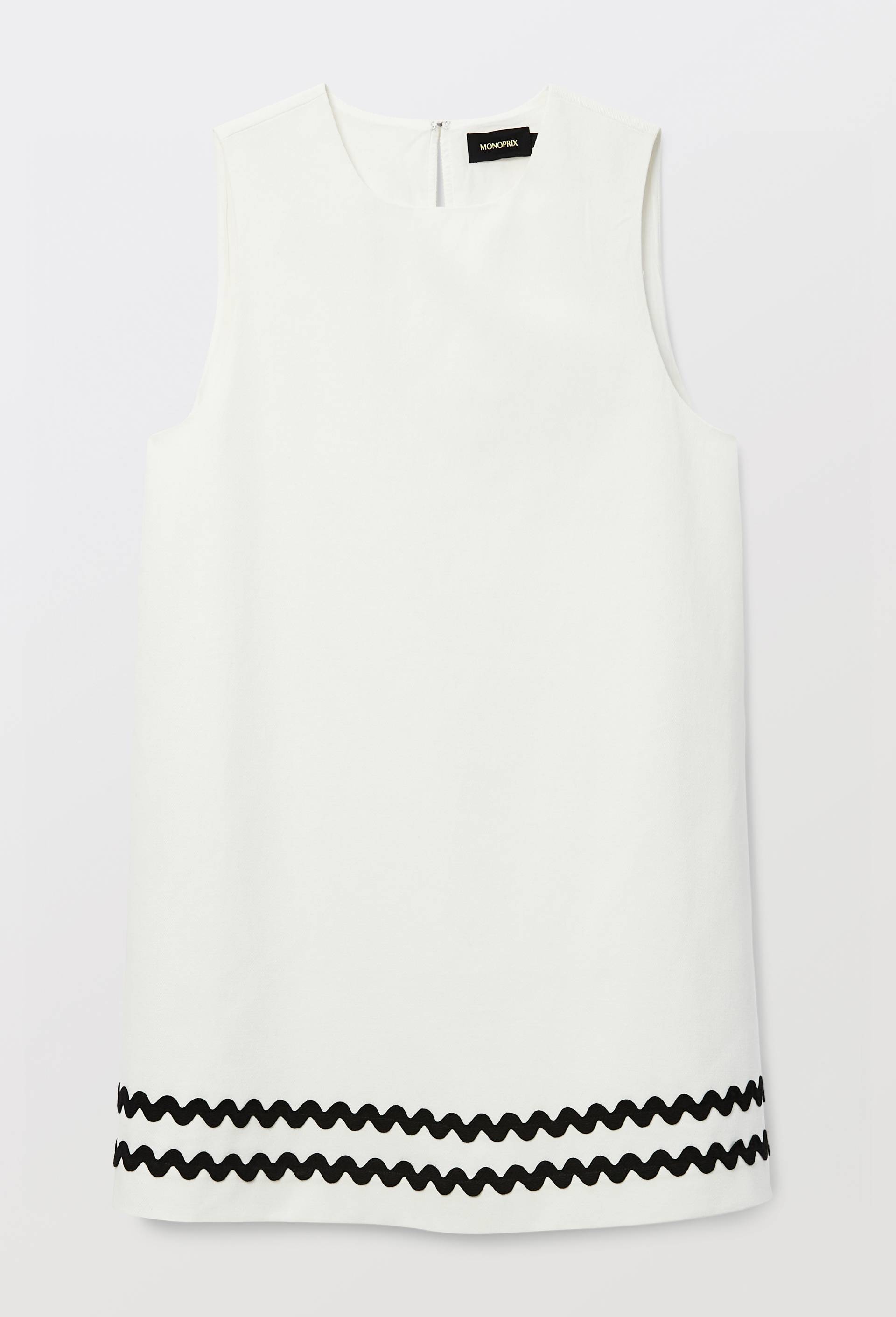 Robe courte unie en coton BIO GOTS, Ecru, large image number 2.0