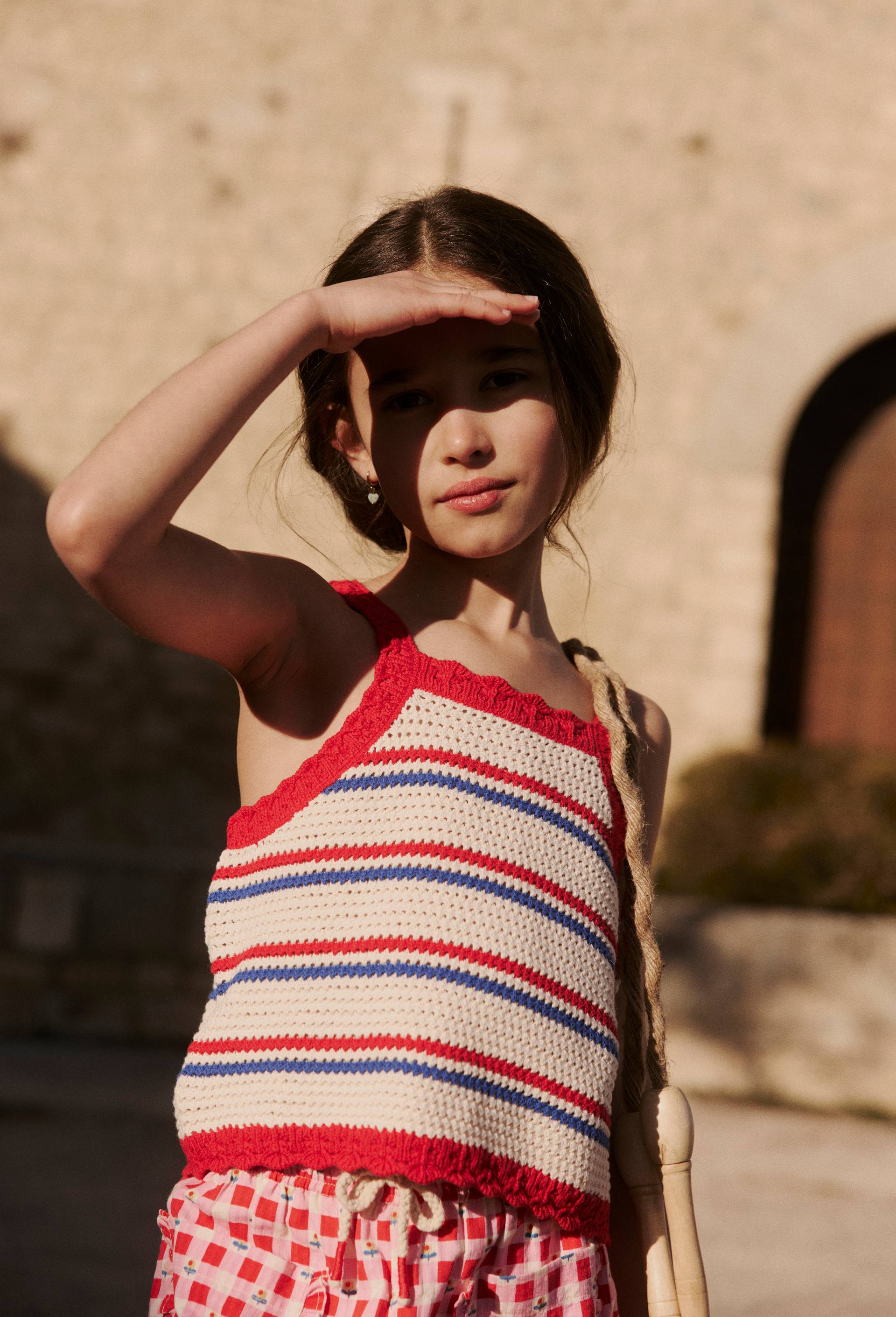 Top en crochet, Beige clair, large image number 0