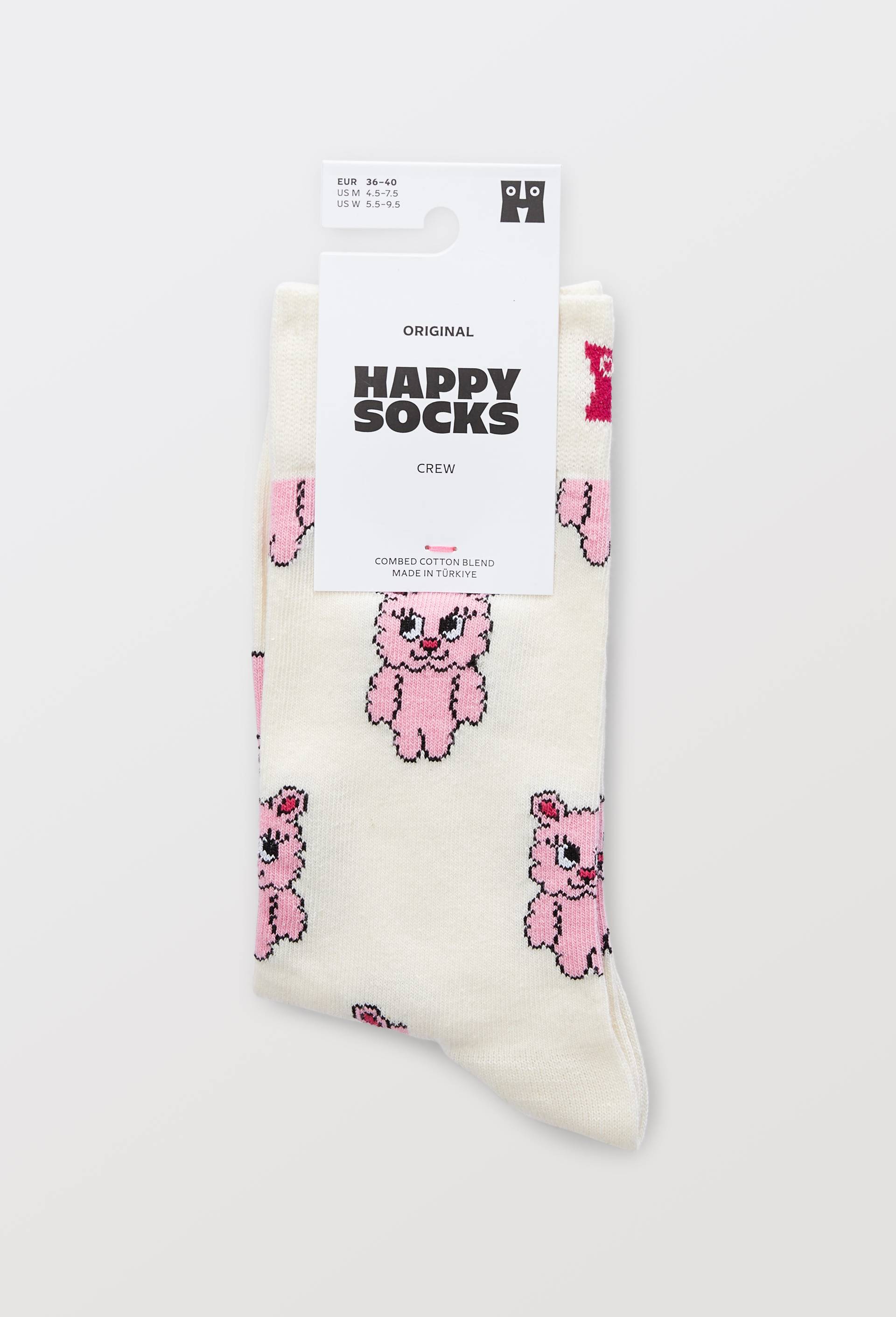 Paire de chaussettes fantaisie en coton HAPPY SOCKS, Ecru, large image number 2