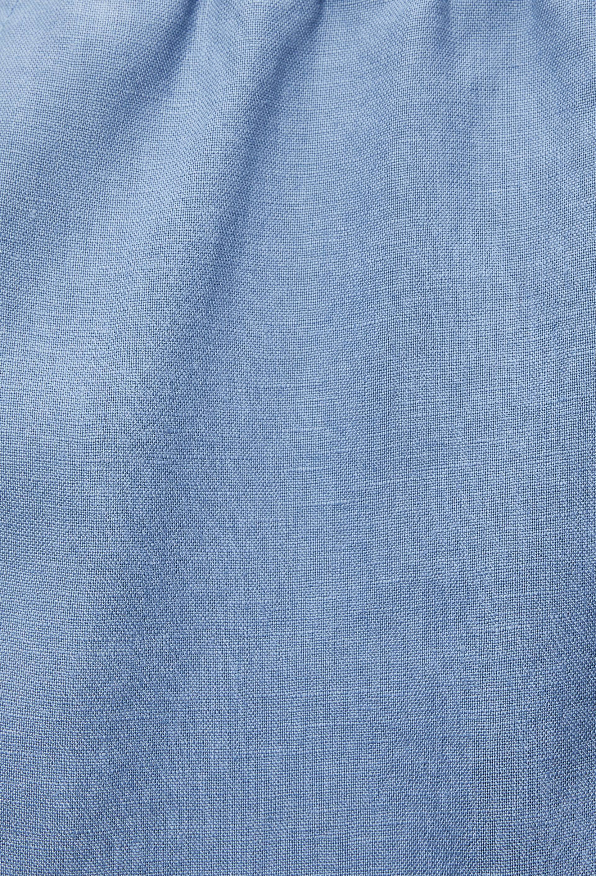 Bermuda &eacute;lastiqu&eacute; en lin, Bleu, large image number 5.0