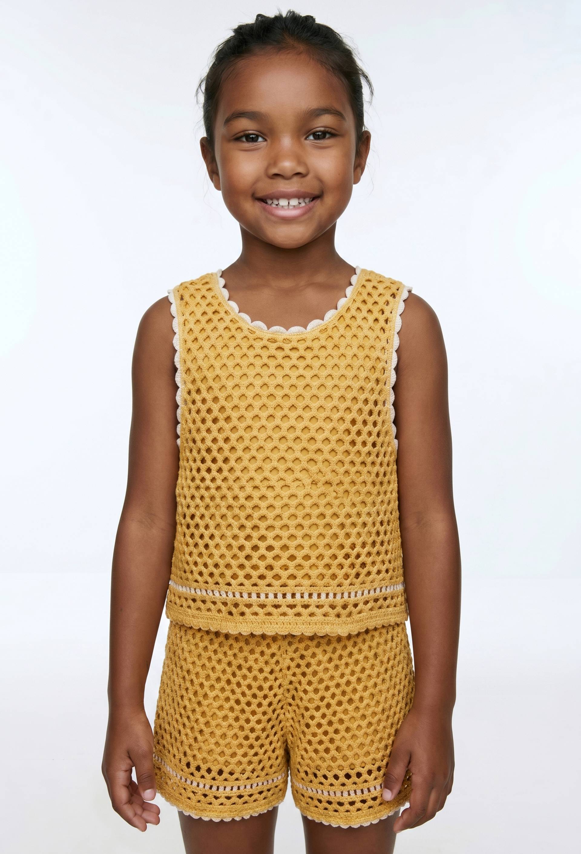 Top en crochet, Jaune, large image number 0.0