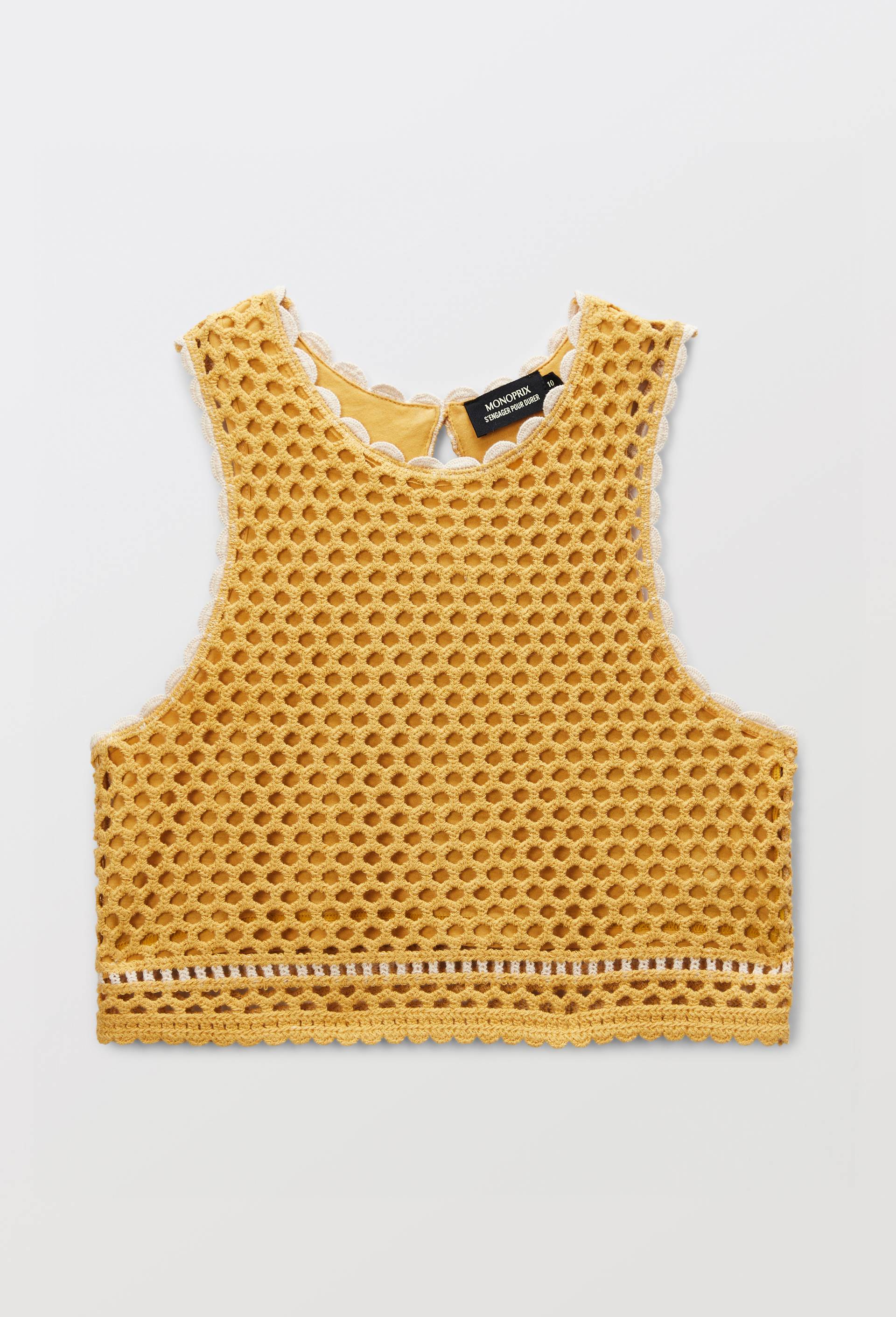 Top en crochet, Jaune, large image number 1.0