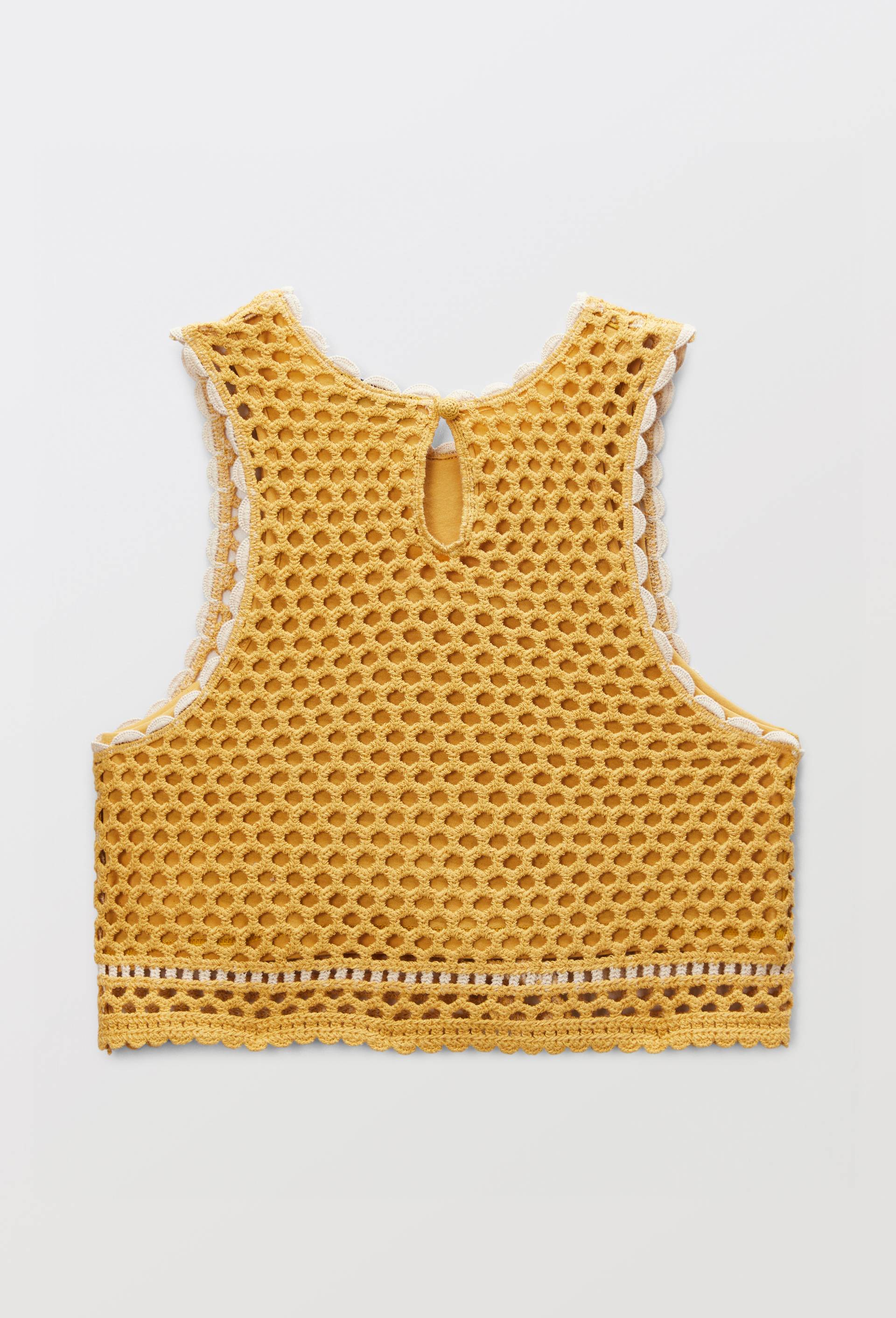 Top en crochet, Jaune, large image number 2