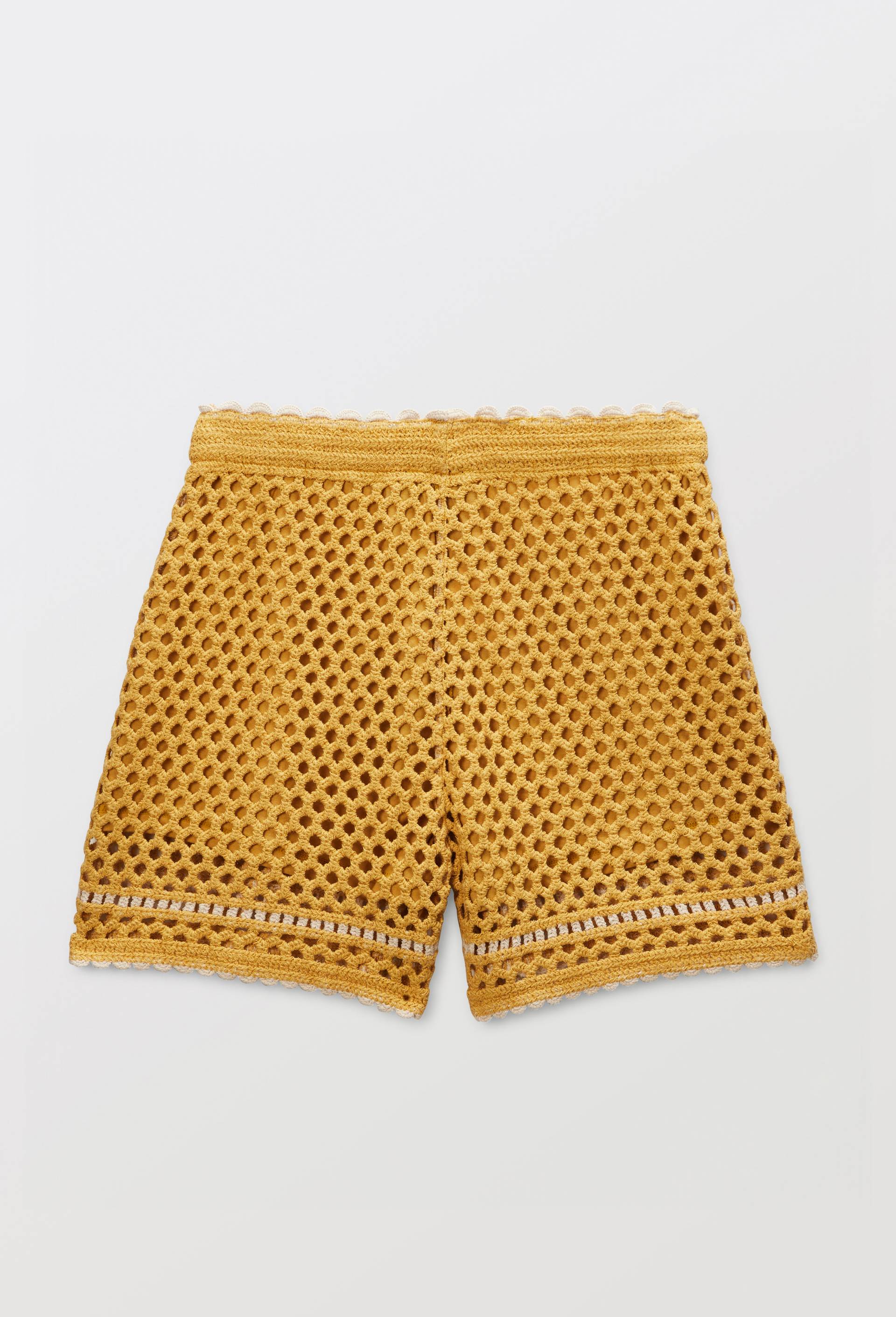 Short crochet en coton, Jaune, large image number 2