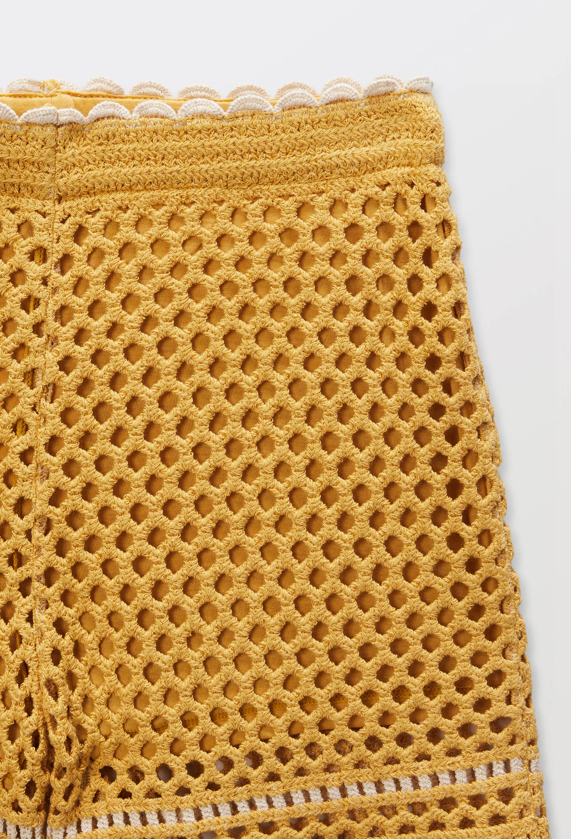 Short crochet en coton, Jaune, large image number 3.0