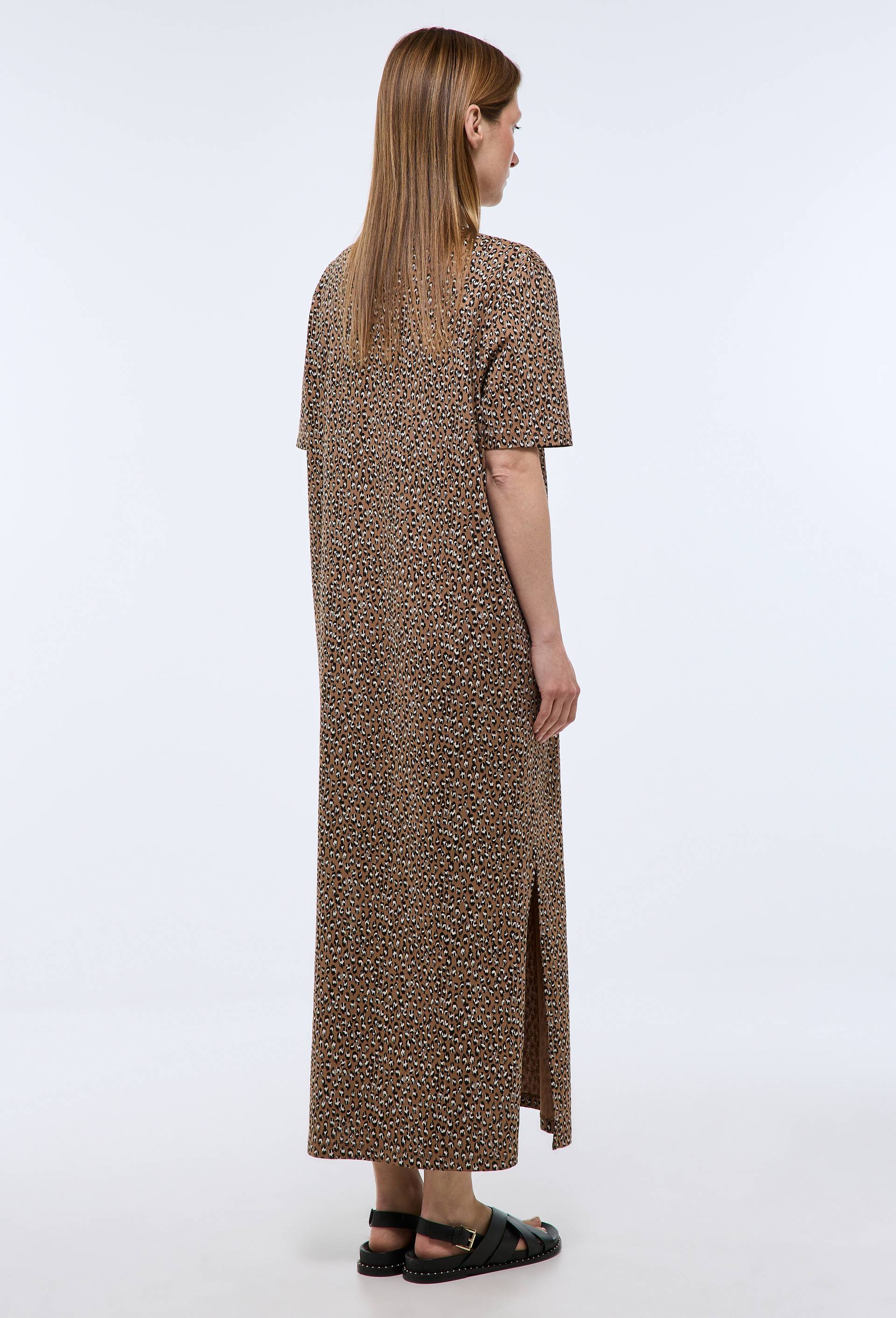 Robe t-shirt imprim&eacute; en coton BIO GOTS, Beige, large image number 1