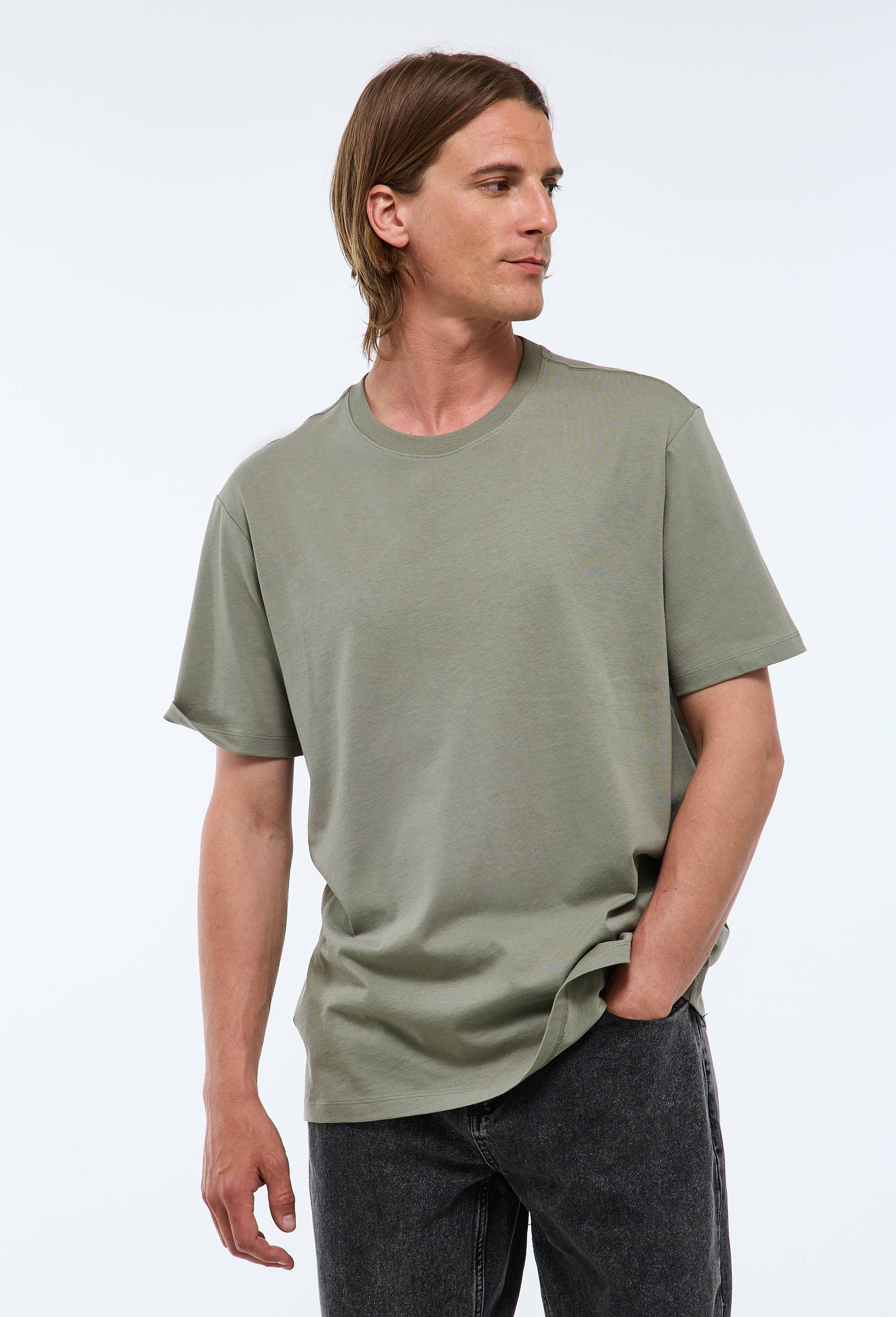 T-shirt manches courtes col rond en coton BIO GOTS, Vert, large image number 0