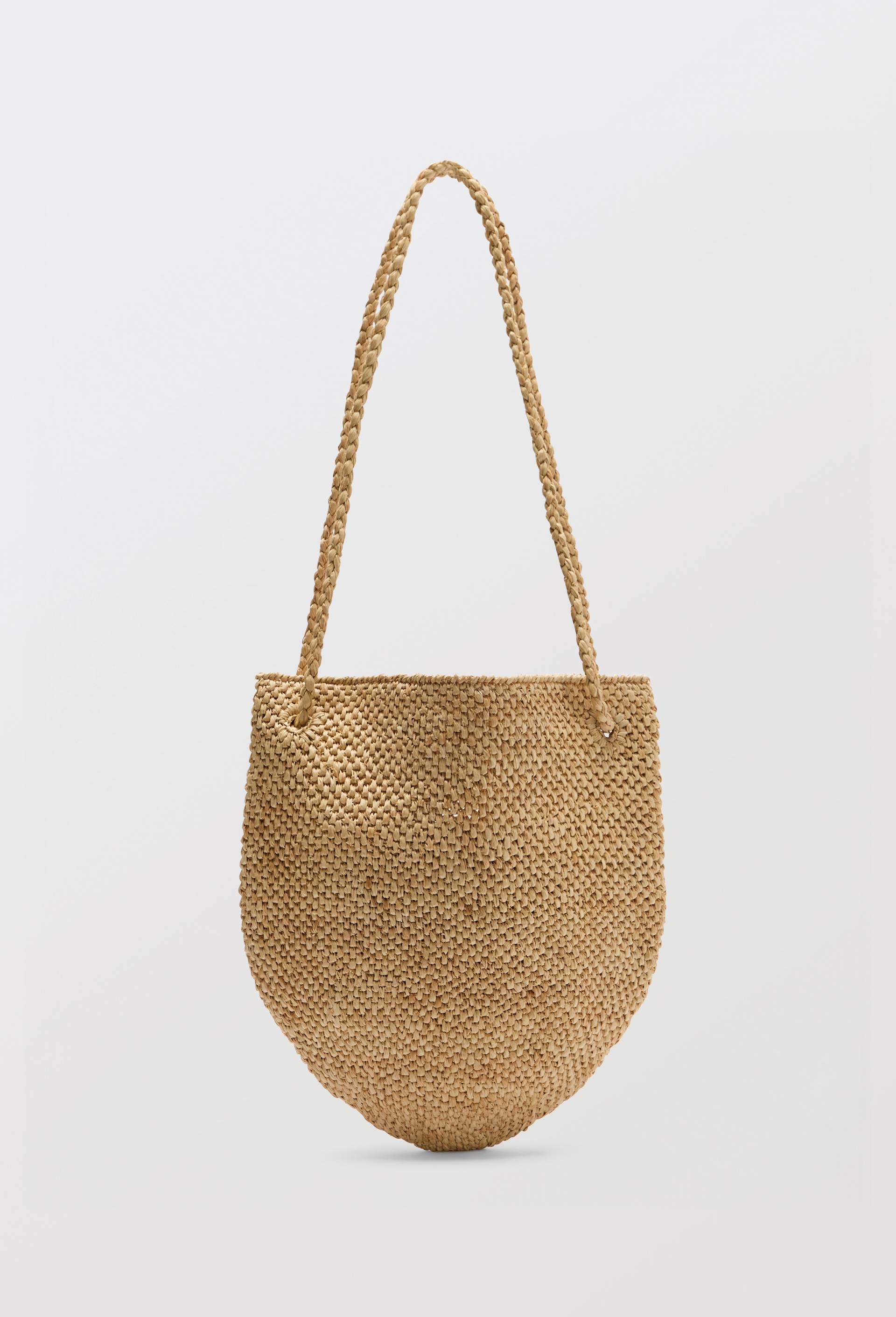 Sac seau en raphia, Beige clair, large image number 0