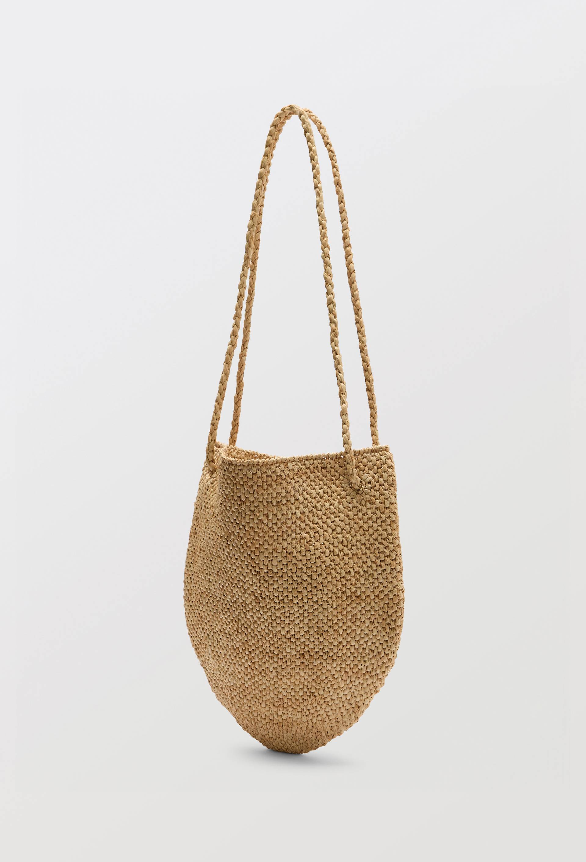 Sac seau en raphia, Beige clair, large image number 1