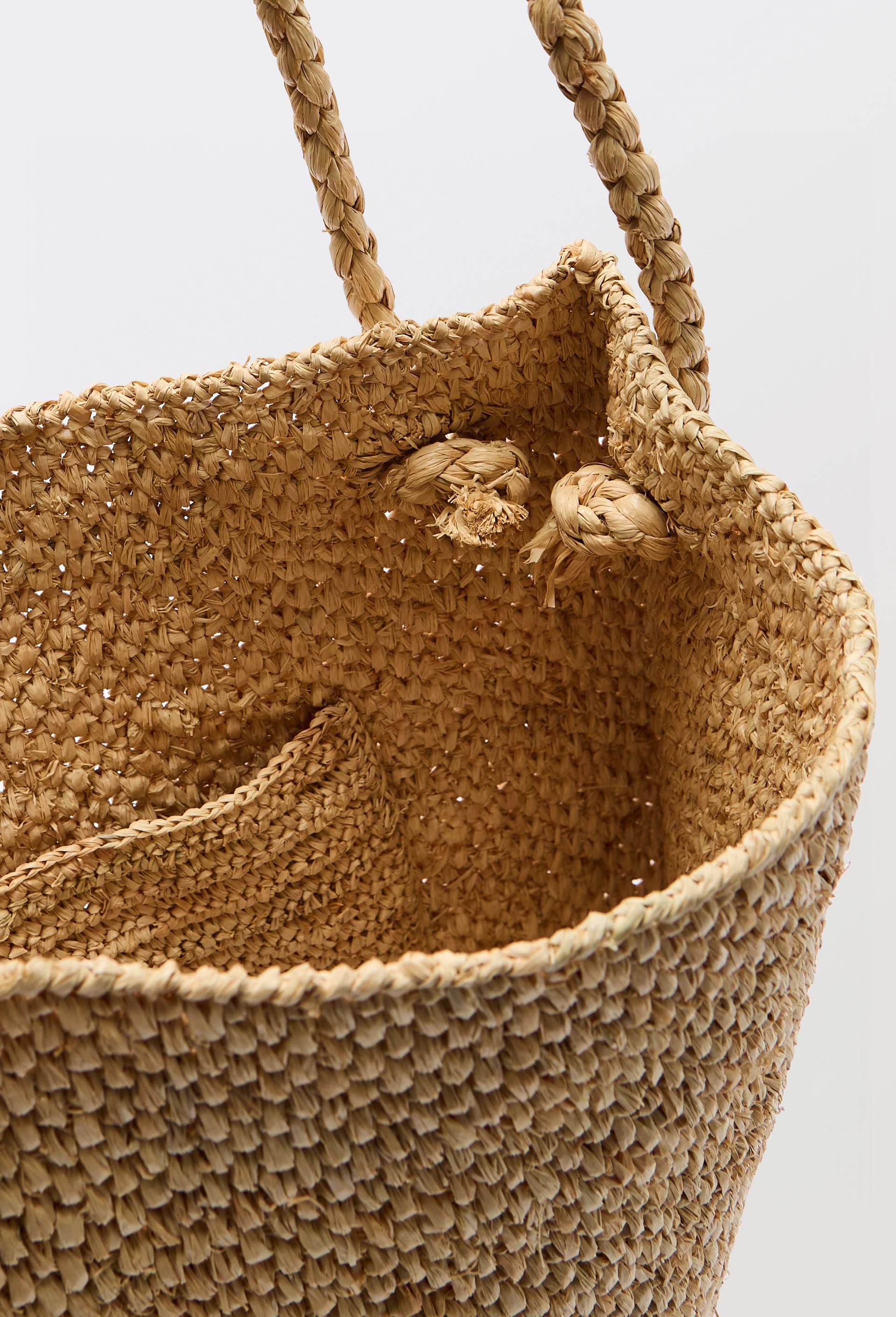 Sac seau en raphia, Beige clair, large image number 2